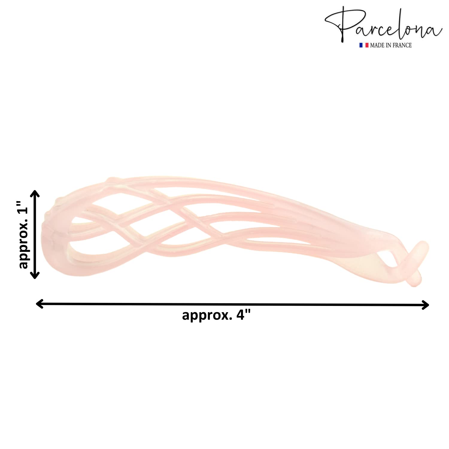 Parcelona French Curved Large 4" Cellulose Banana Hair Clip for Women
