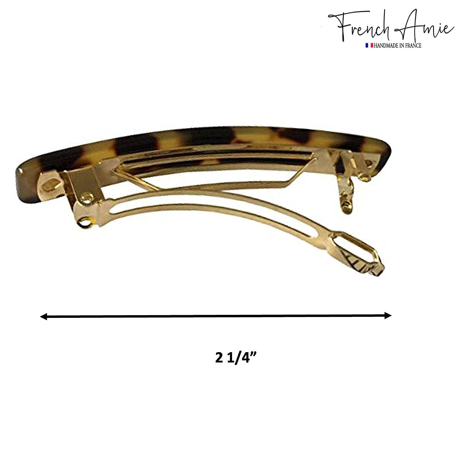 French Amie Small 2 1/4" Cellulose Handmade Hair Barrette for Women and Girls