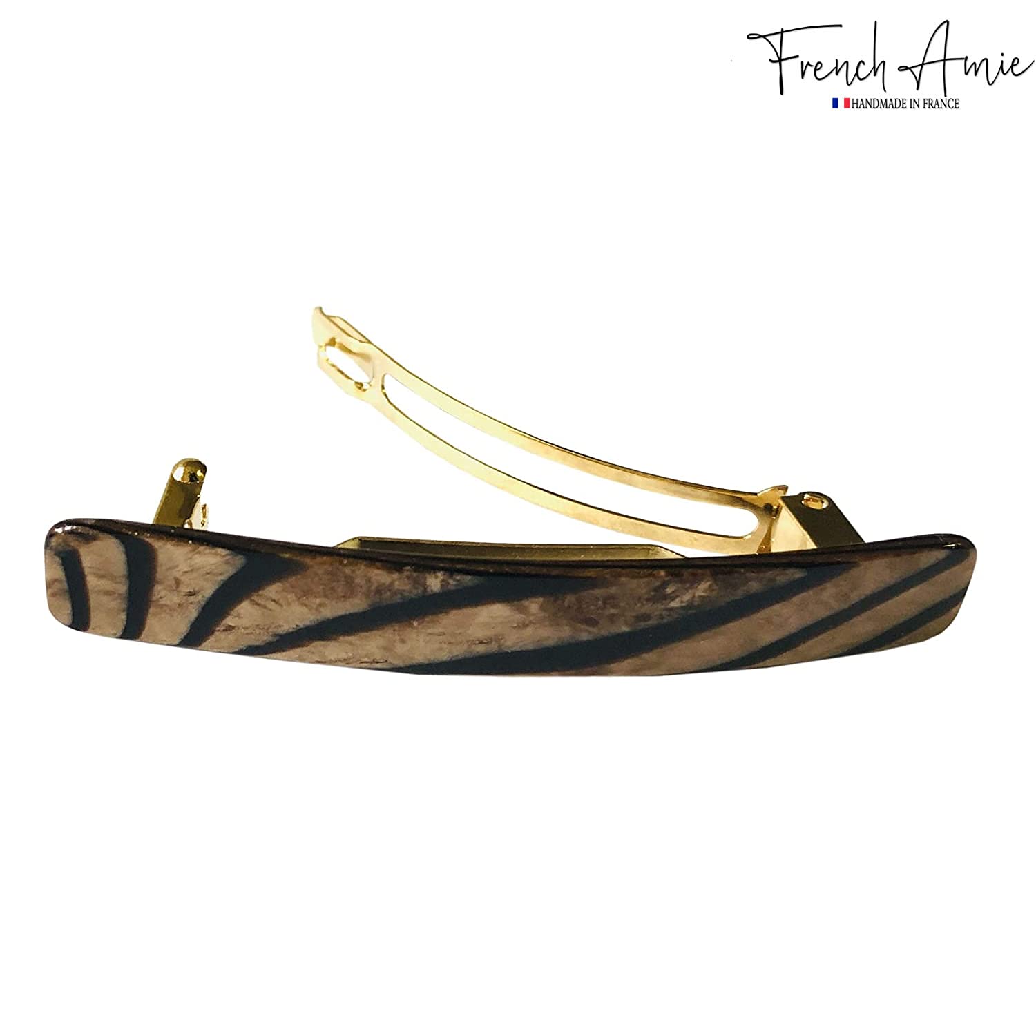 French Amie Small 2 1/4" Cellulose Handmade Hair Barrette for Women and Girls