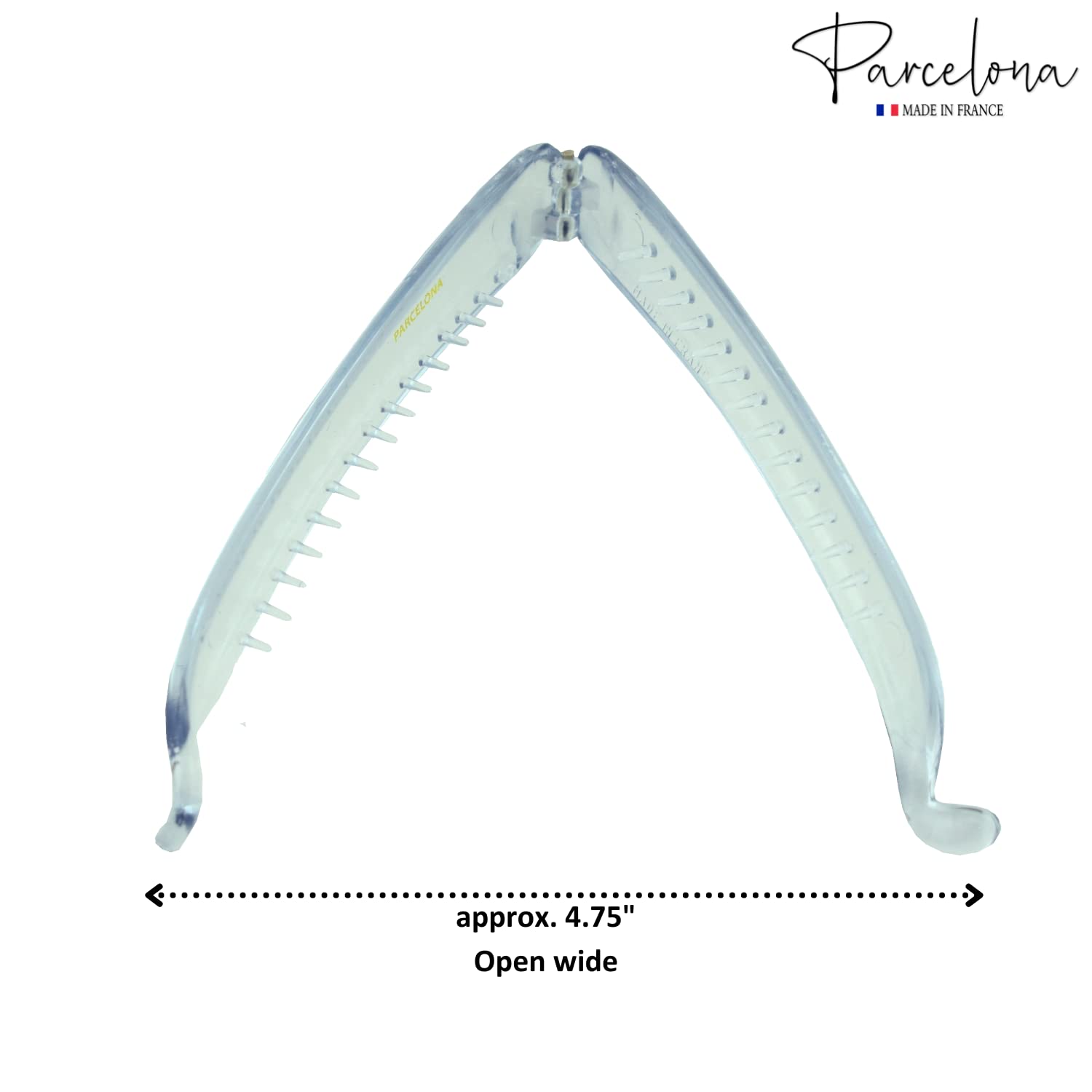 Parcelona French Small 3.75” Cellulose Set of 2 Banana Hair Clips for Women