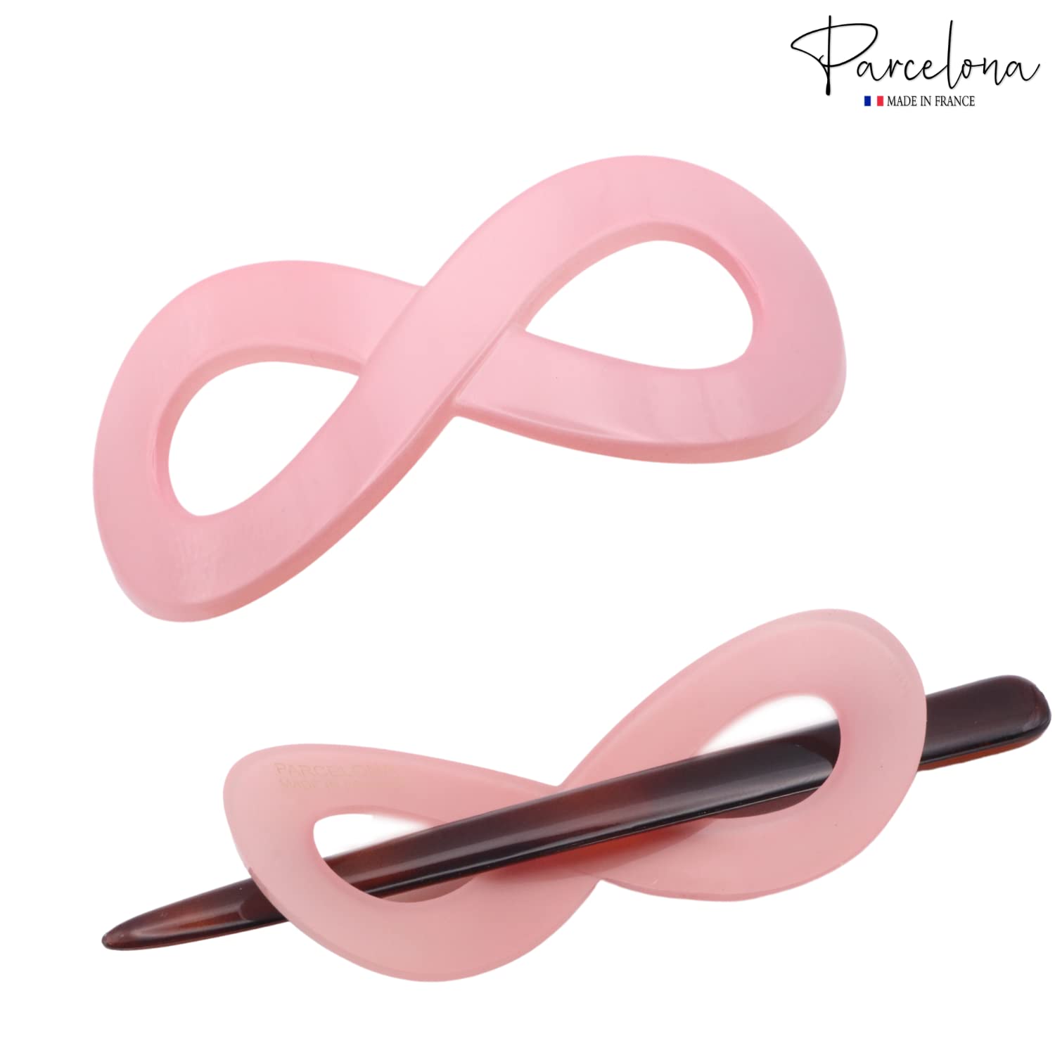 Parcelona French Infinity Medium Cellulose Hair Slider Bun Cover for Women