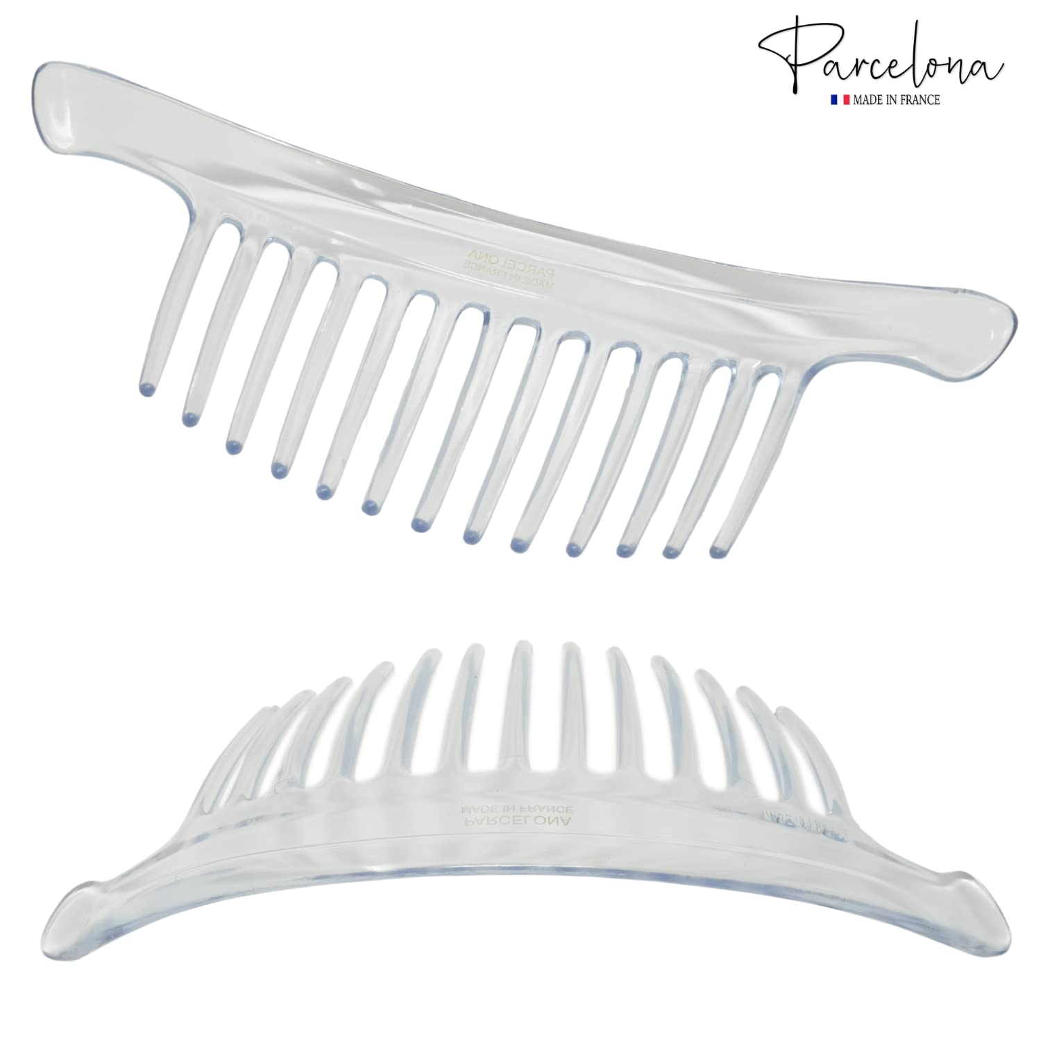 Parcelona France Arch Extra Large Shell 13 Teeth Interlocking Side Hair
