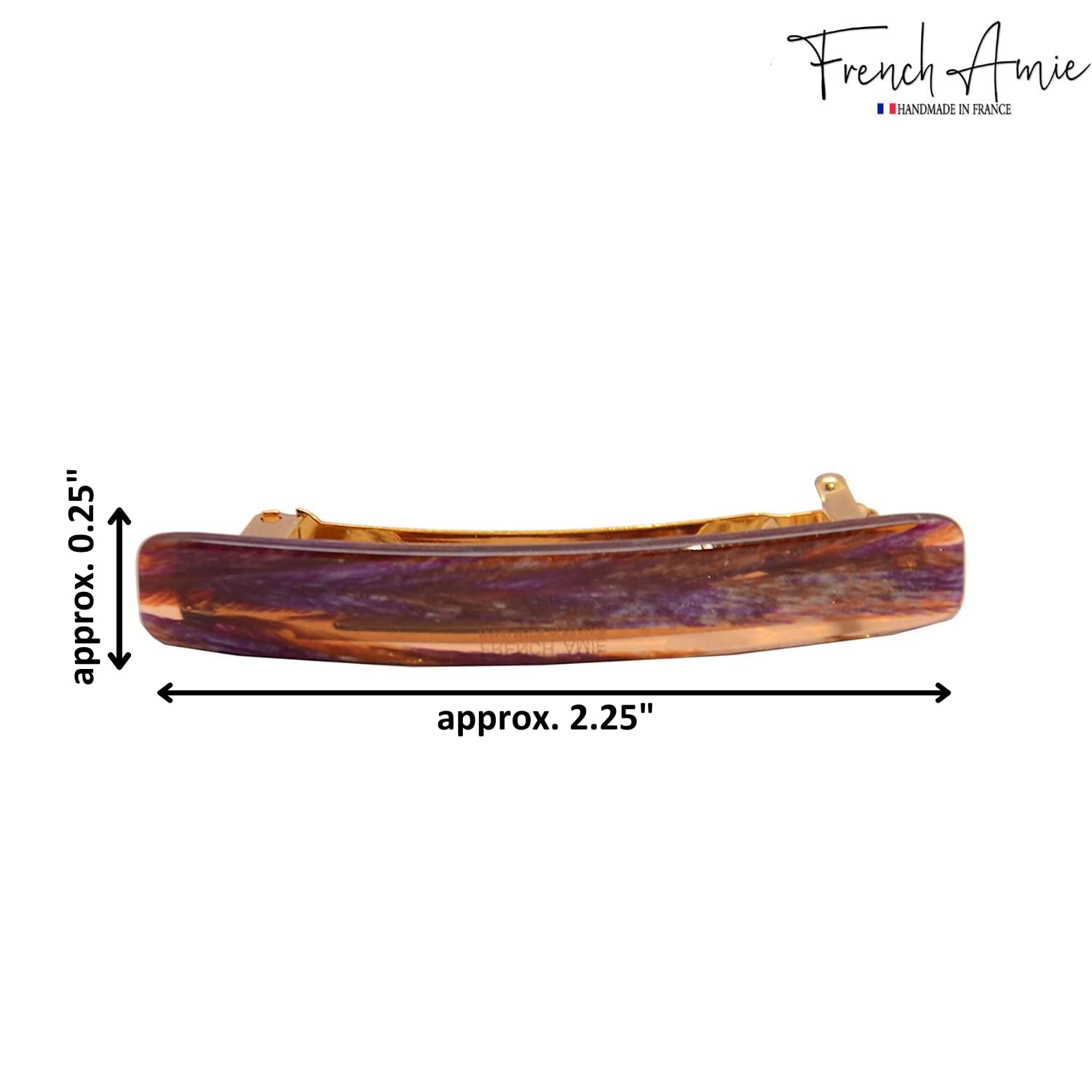 French Amie Small 2 1/4" Cellulose Handmade Hair Barrette for Women and Girls
