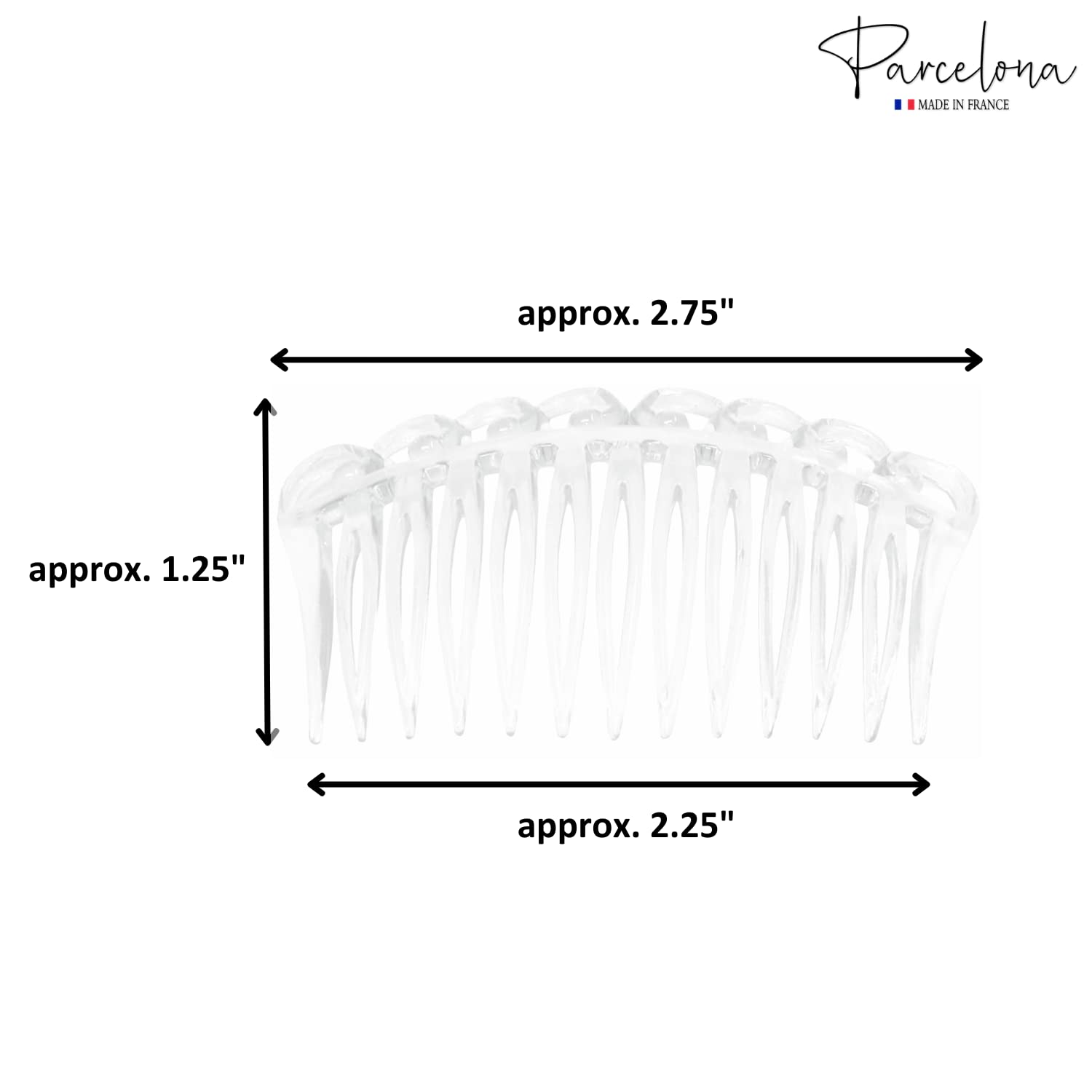Parcelona French Swirl Savana Small Cellulose Set of 2 Side Hair Combs for Women