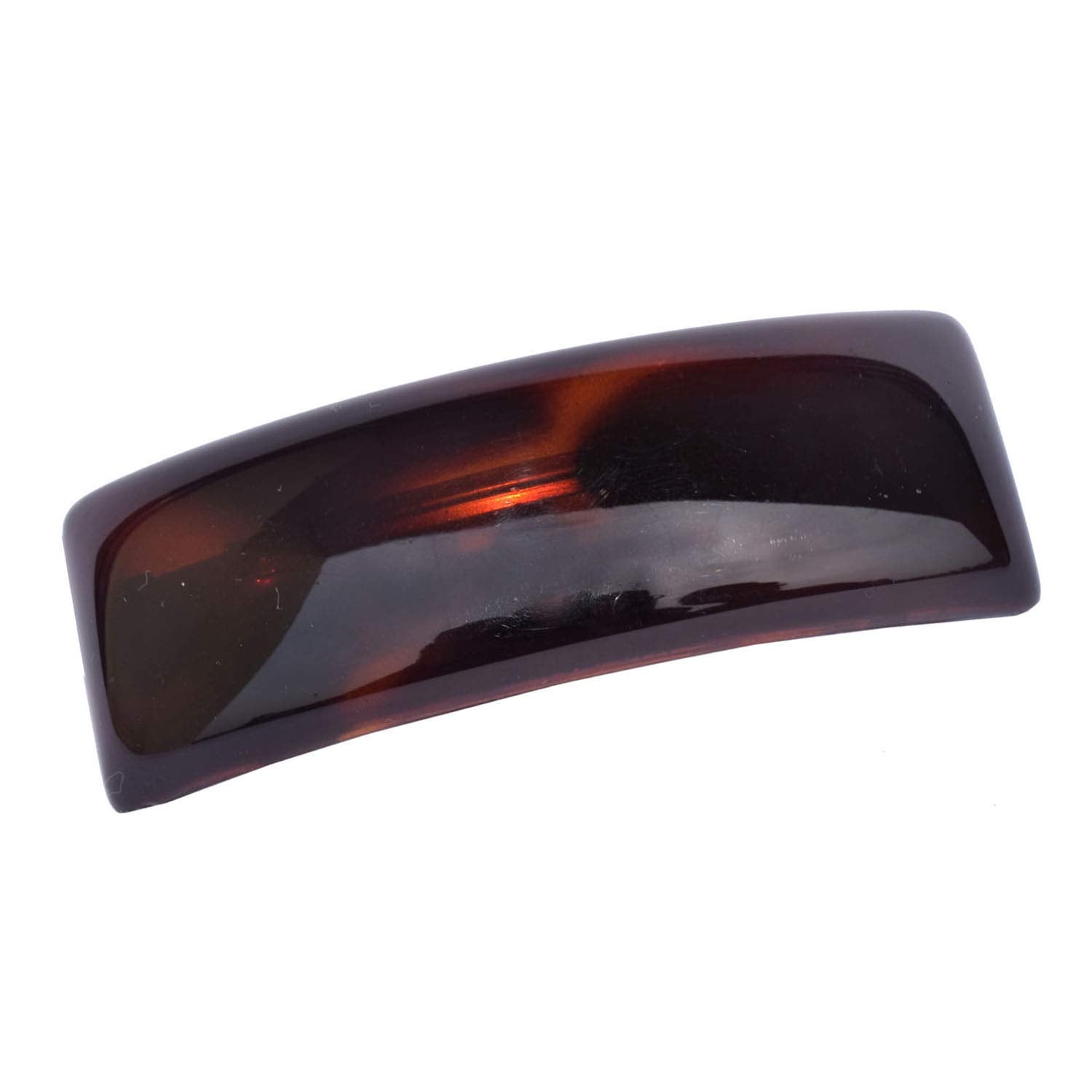 Parcelona French Rectangle Bar Brown Large 3 1/2” Cellulose Hair Clip Barrette