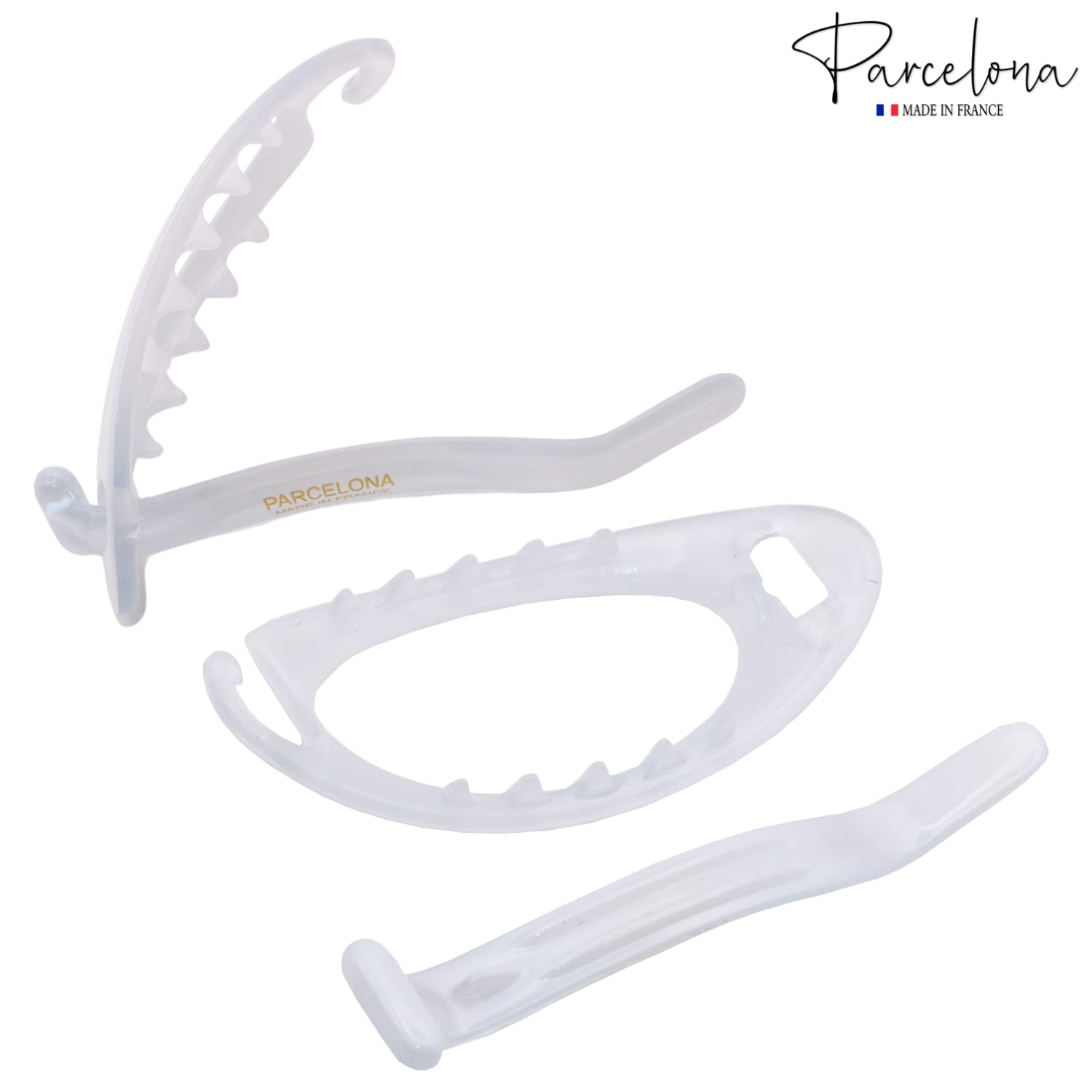 Parcelona French Plain Oval Small Cellulose Metal Free Hair Barrette for Women