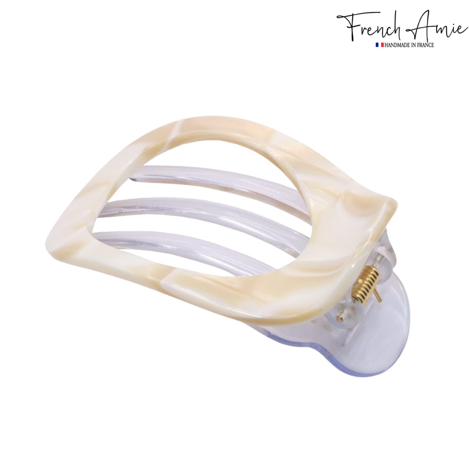 French Amie Oval 3" Small Handmade Side Slide Hair Claw Clip for Fine Hair