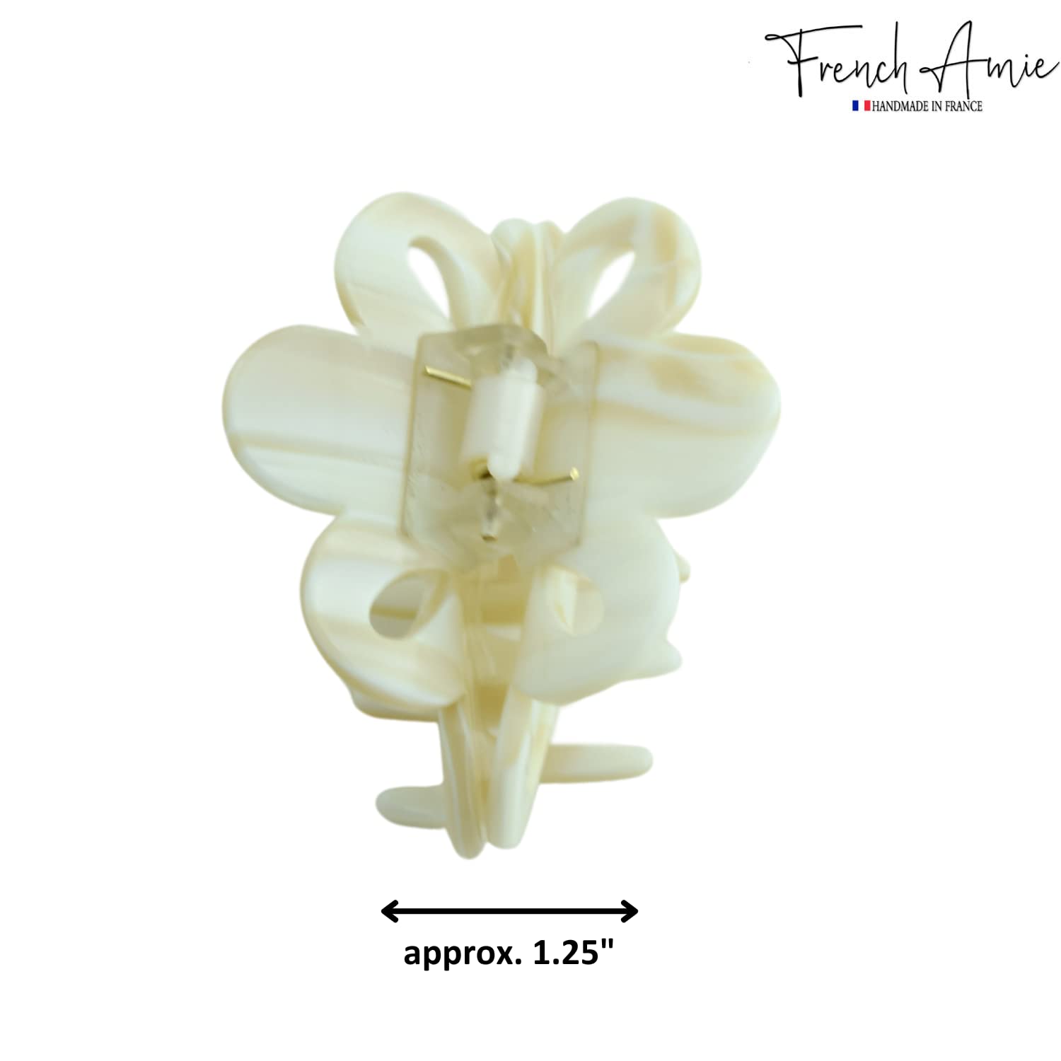 French Amie Flower Small 2 1/4"Handmade Cellulose Covered Spring Hair Claw Clips