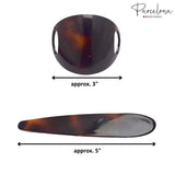 Parcelona French Classic 3" Celluloid Hair Slider Bun Cover Clip with Stick