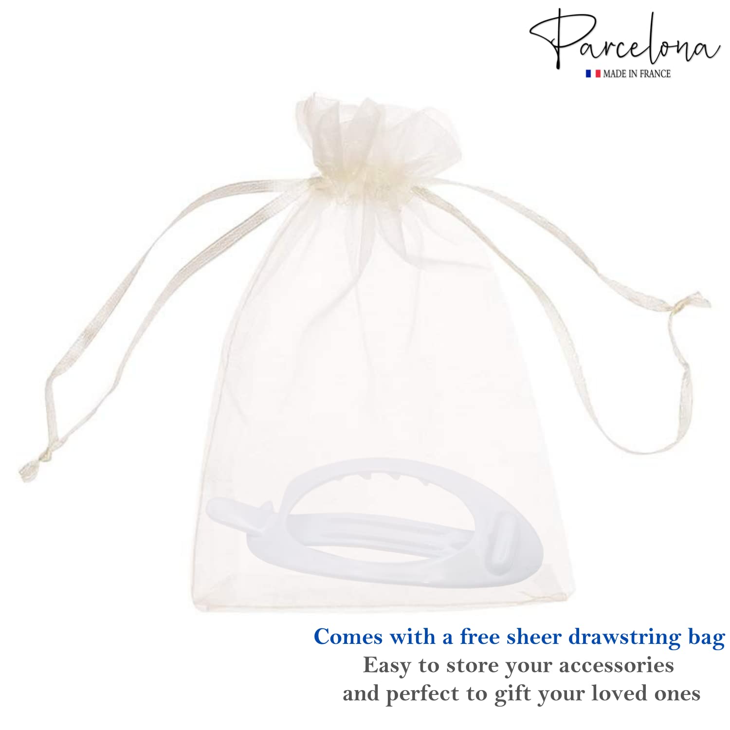 Parcelona French Plain Oval Small Cellulose Metal Free Hair Barrette for Women