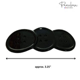 Parcelona French Medium Button Glossy Black Celluloid Acetate Hair Clip Barrette
