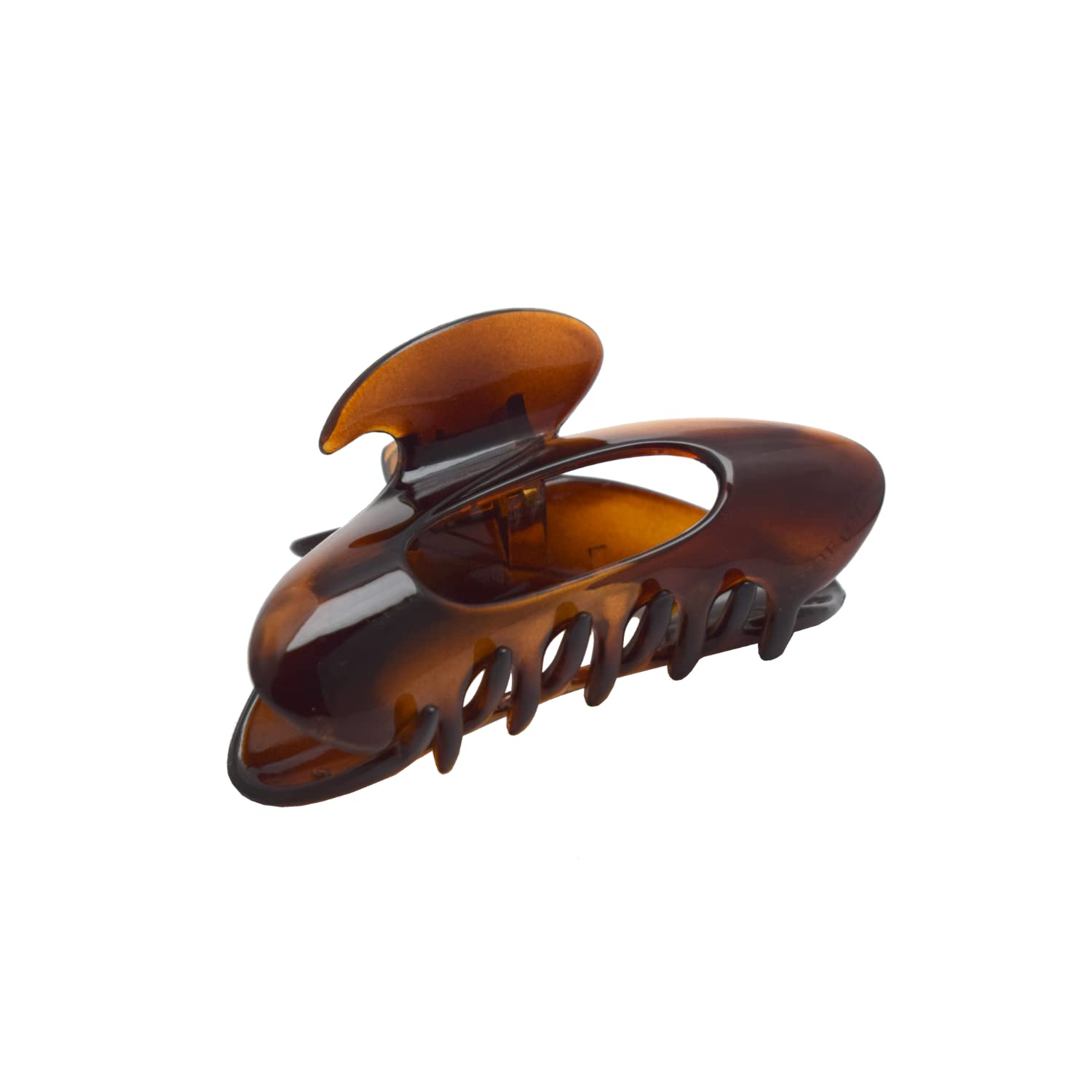 Parcelona France Ovale Medium 3.5 Inches Covered Spring Cellulose Hair Claw Clip