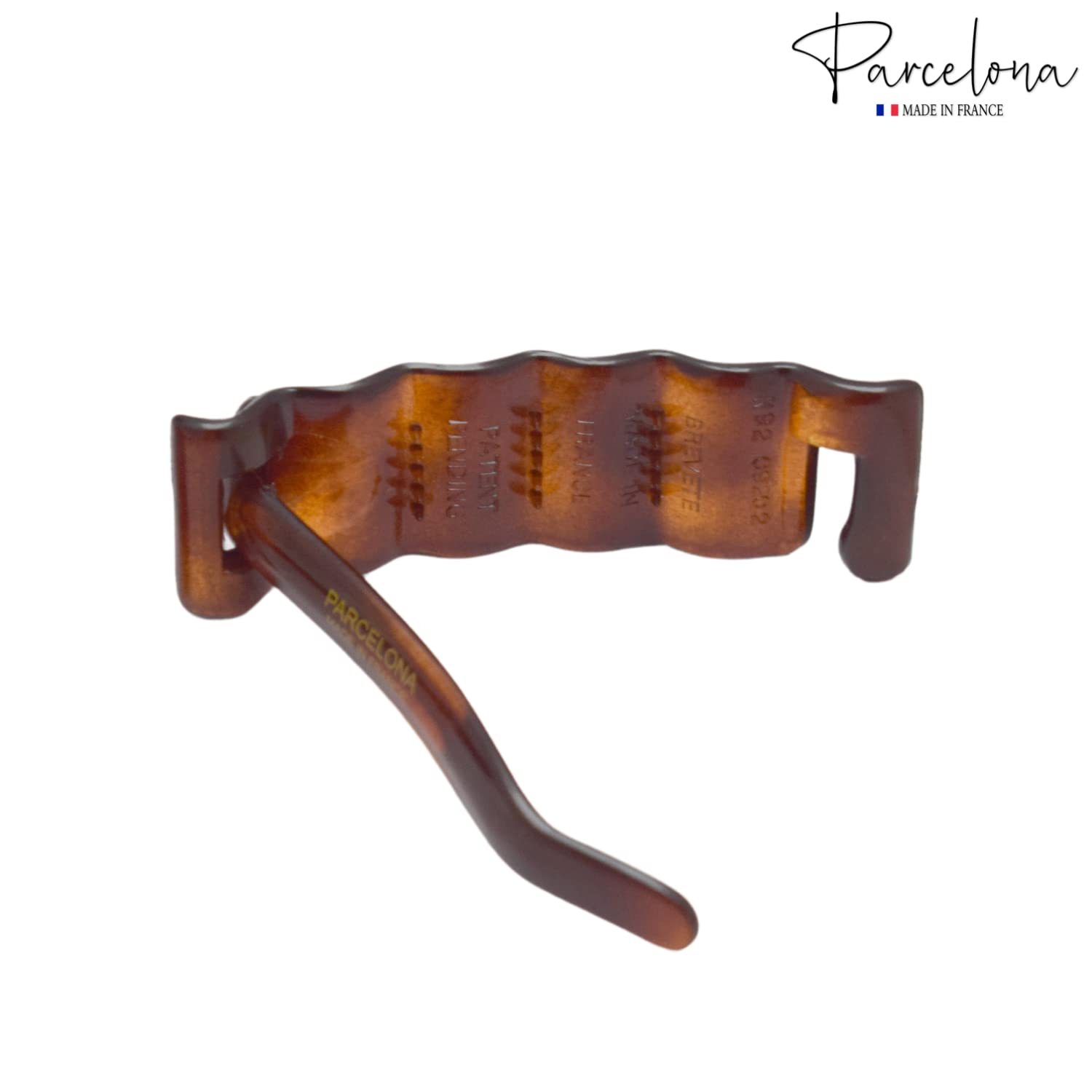 Parcelona French Crinkled Shell Small Metal Free Cellulose Hair Barrette