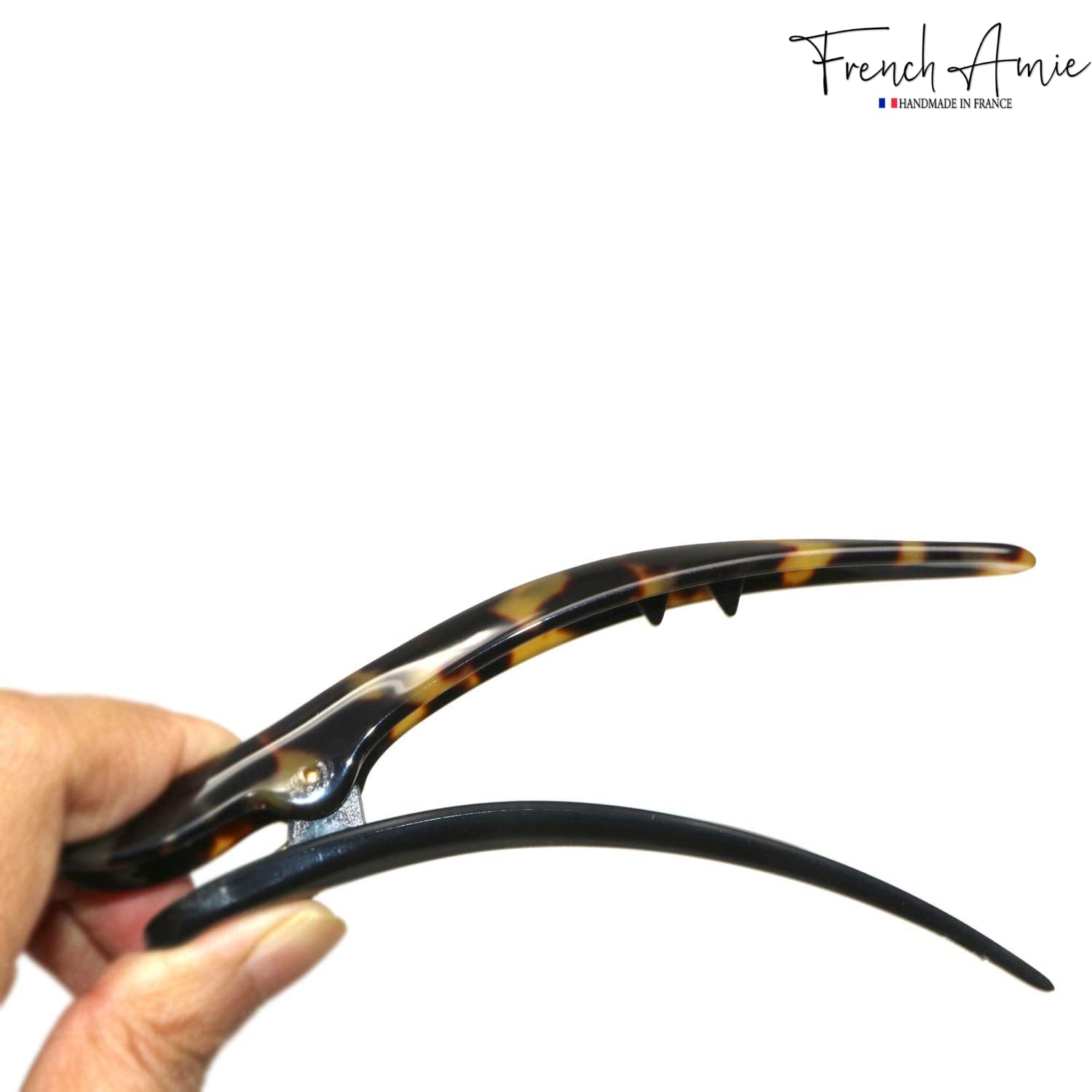 French Amie Large Brill Beak Handmade Salon Hinge Hair Side Slider
