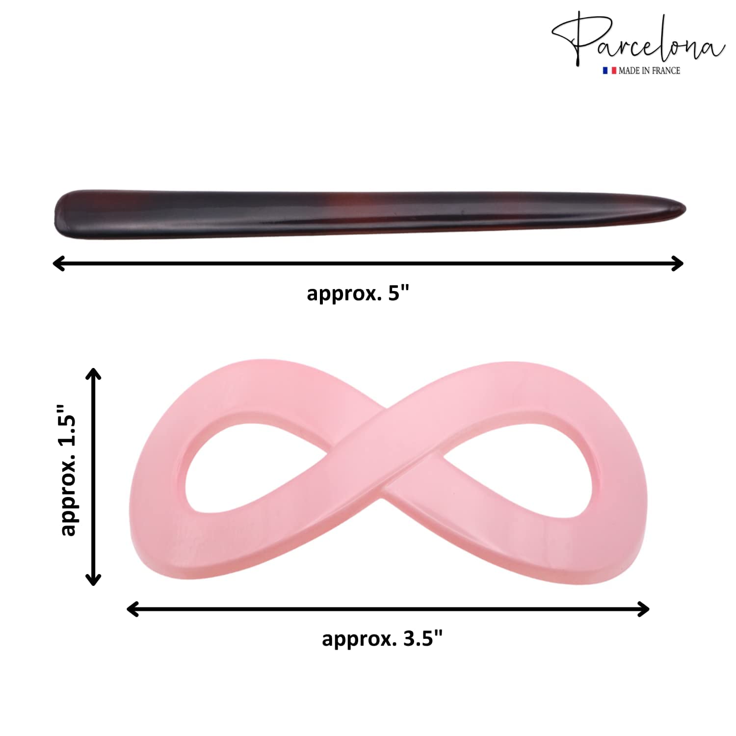 Parcelona French Infinity Medium Cellulose Hair Slider Bun Cover for Women