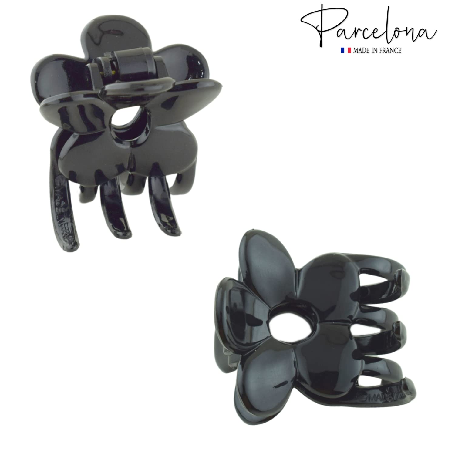 Parcelona French Belle Fleur Small 1 1/2" Cellulose Jaw Hair Claw for Women