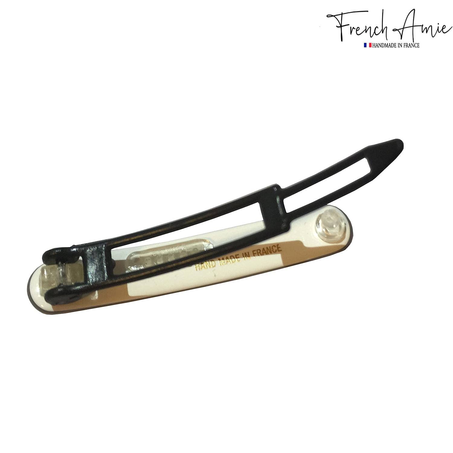 French Amie Mini Set of 2 Cellulose Handmade Metal Free Hair Clip Barrettes