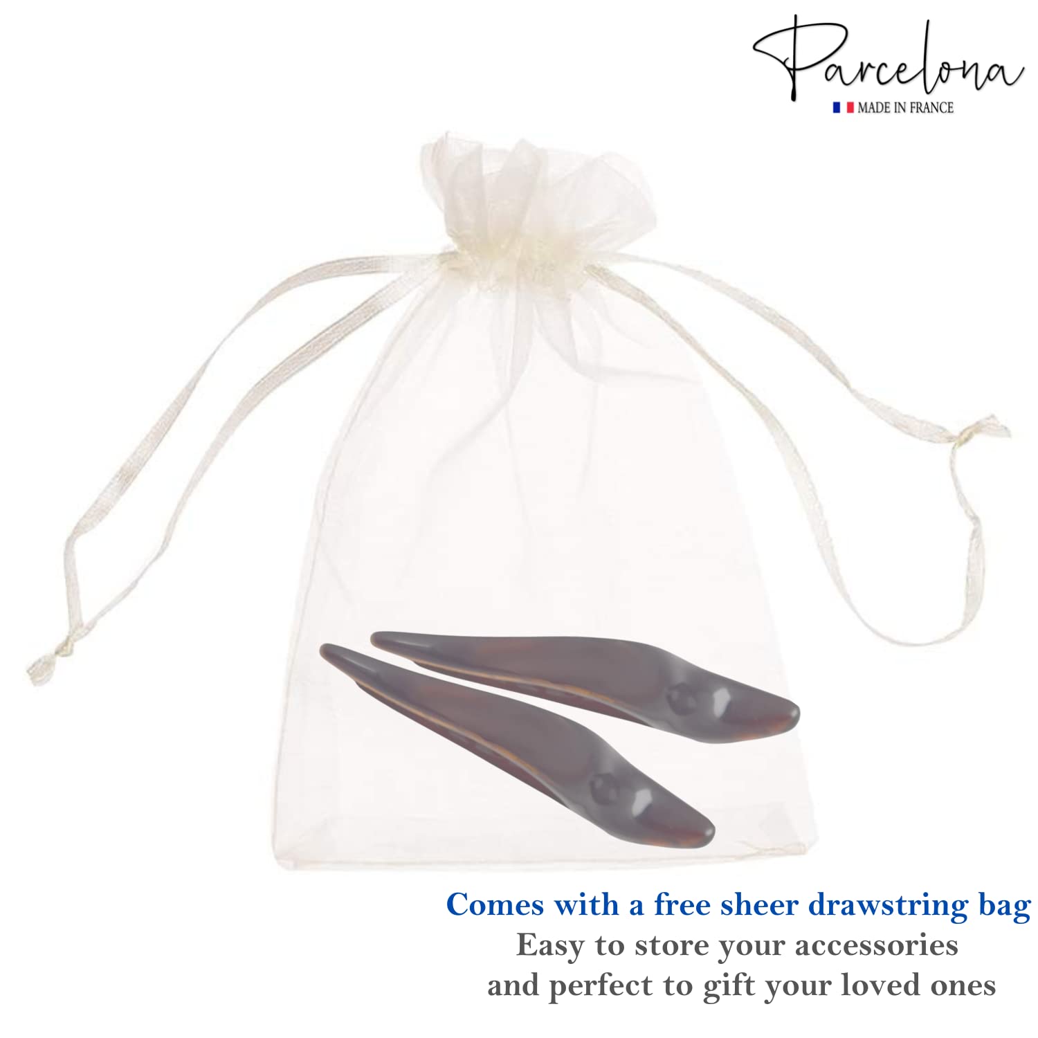 Parcelona French Brill Beak Medium Shell Salon Hinge Side Slide Beak Hair Clip