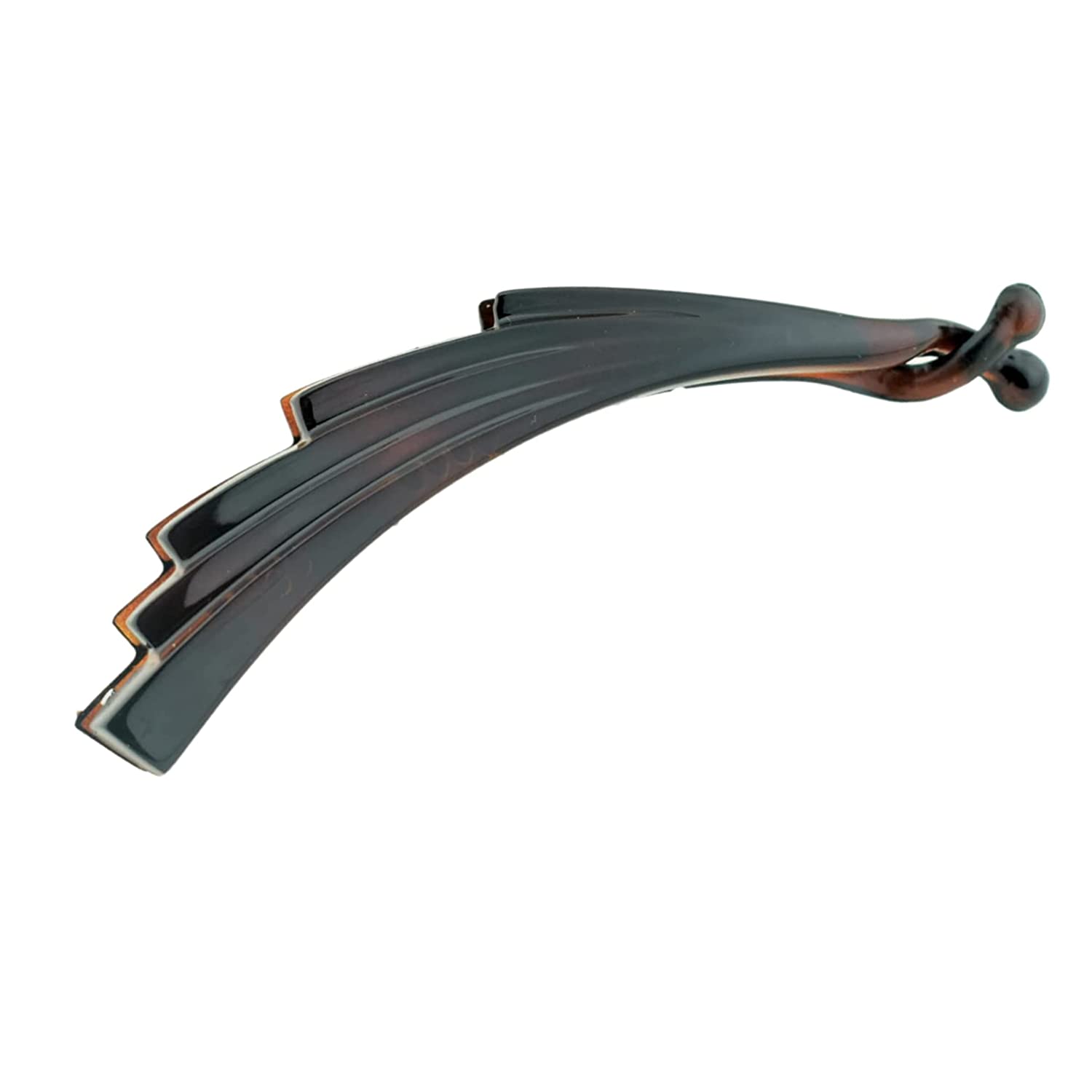 Parcelona French Curvy Rectangle Brown Large Banana Hair Clip