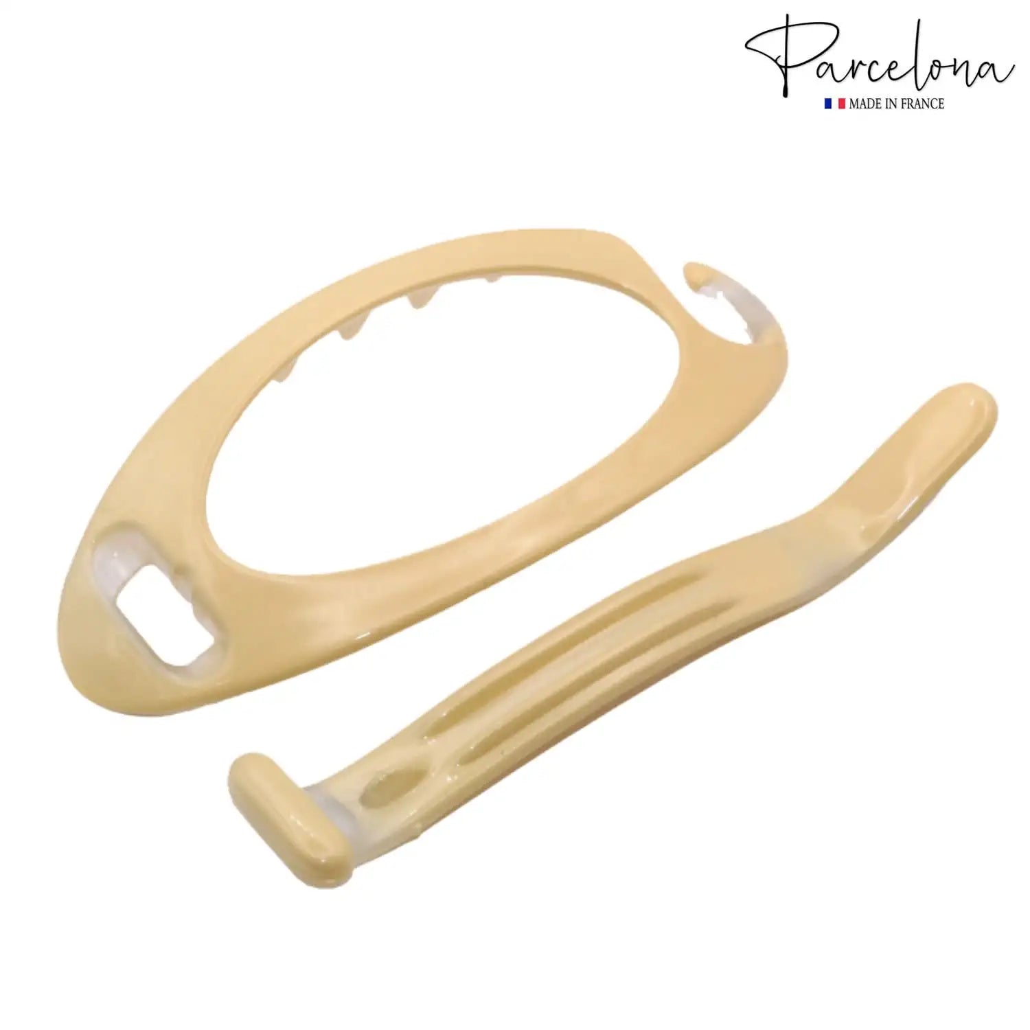 Parcelona French Plain Oval Small Cellulose Metal Free Hair Barrette for Women