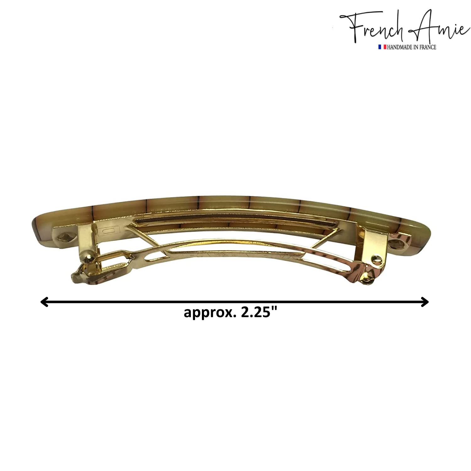 French Amie Small 2 1/4" Cellulose Handmade Hair Barrette for Women and Girls