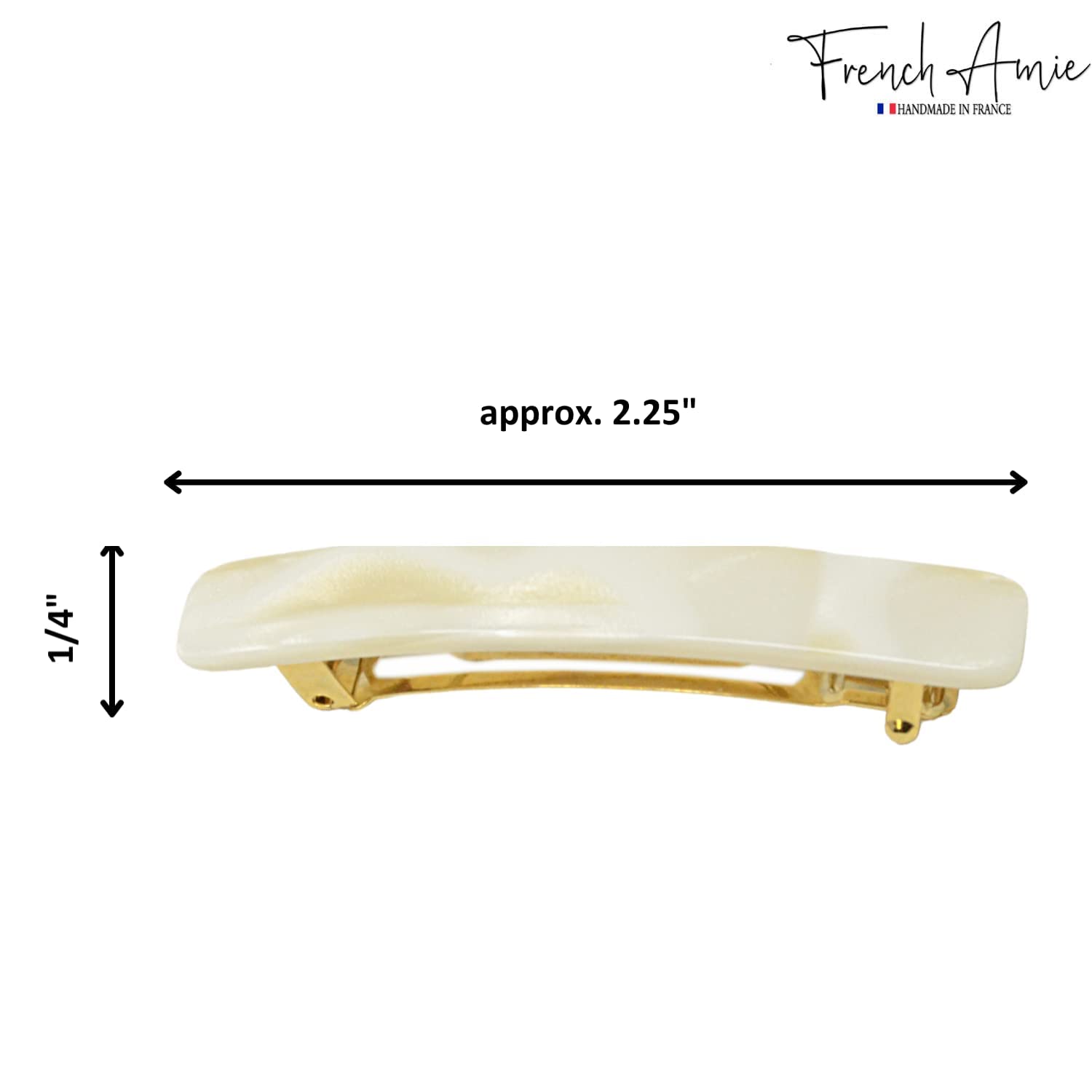 French Amie Small 2 1/4" Cellulose Handmade Hair Barrette for Women and Girls