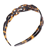 French Amie Filigree Wide 1" Celluloid Handmade Headband for Women