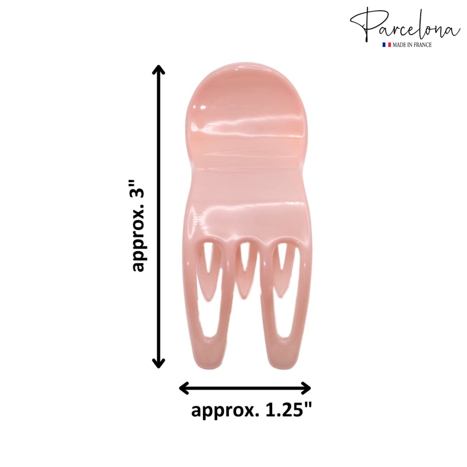 Parcelona French Simply Bear Paw Medium 3” Cellulose Hair Claw Clip for Women