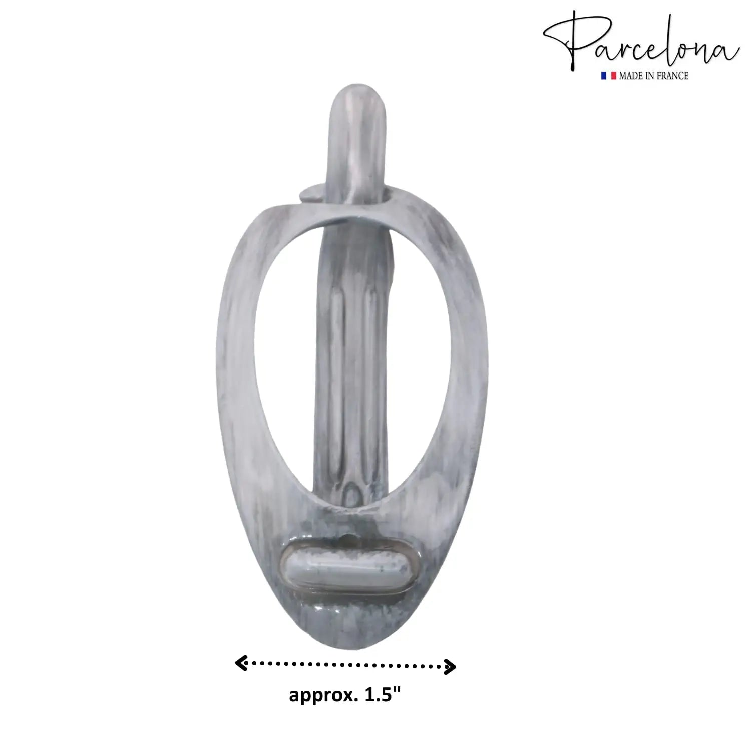 Parcelona French Plain Oval Small Cellulose Metal Free Hair Barrette for Women