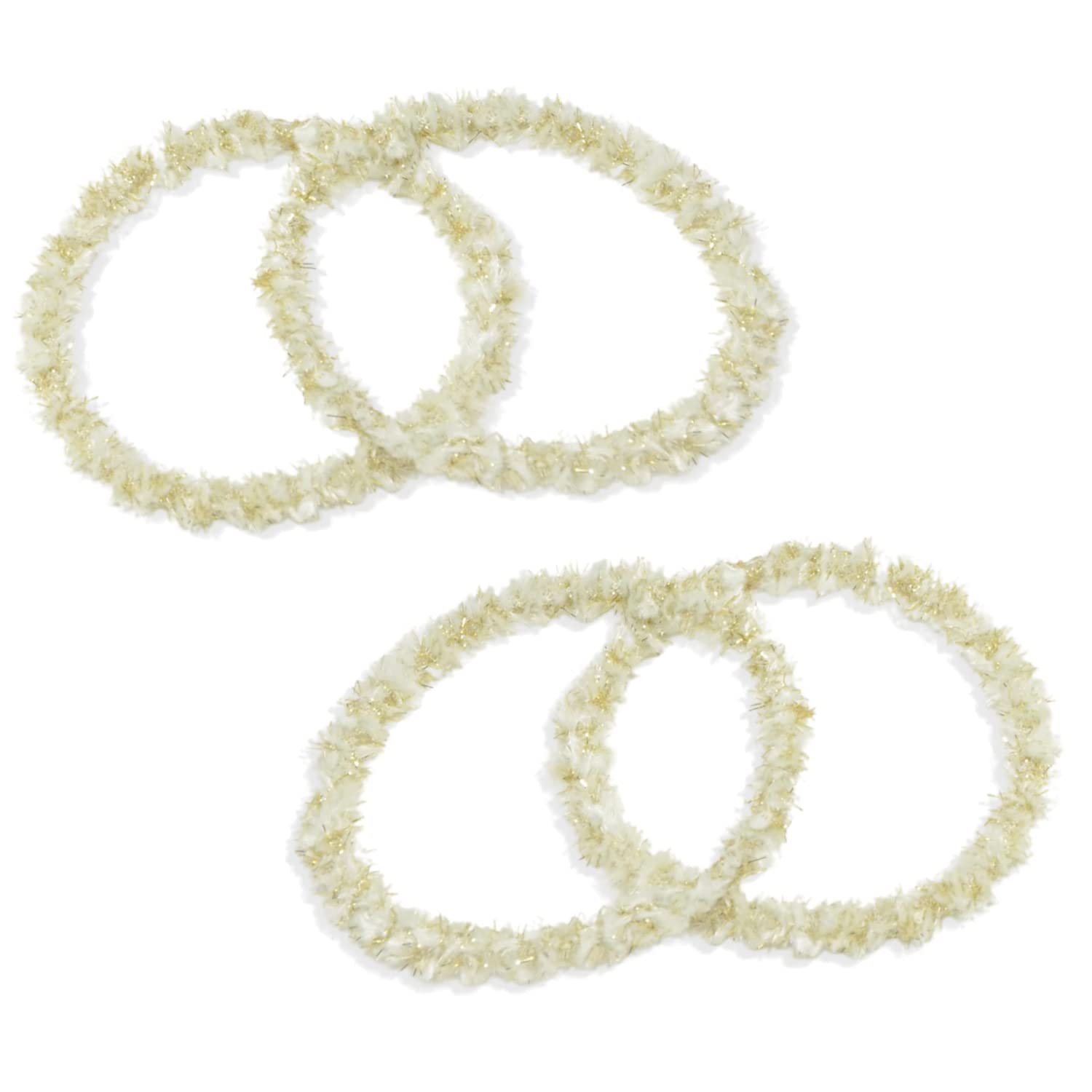 Parcelona Flexible Set of 4 Chenille Ponytail Holder Elastic Hair Ties