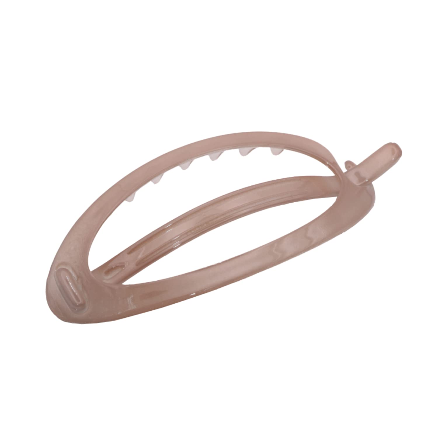 Parcelona French Plain Oval Simple Large Metal Free Hair Barrette for Women
