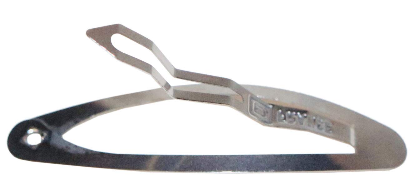 Parcelona French Ellipse Stainless Steel Medium Set of 6 Snap Clic Clac Hair Pins