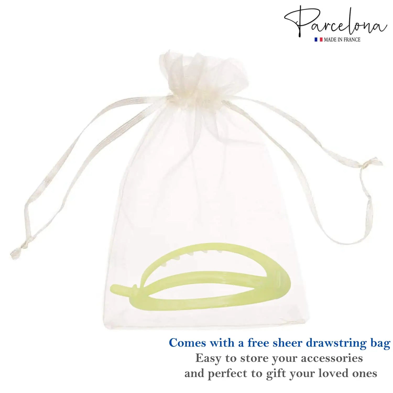 Parcelona French Plain Oval Simple Large Metal Free Hair Barrette for Women