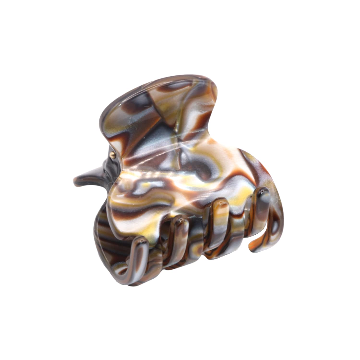 French Amie Mini Onyx Silver Grey Handmade Cellulose Jaw Hair Claw Clip