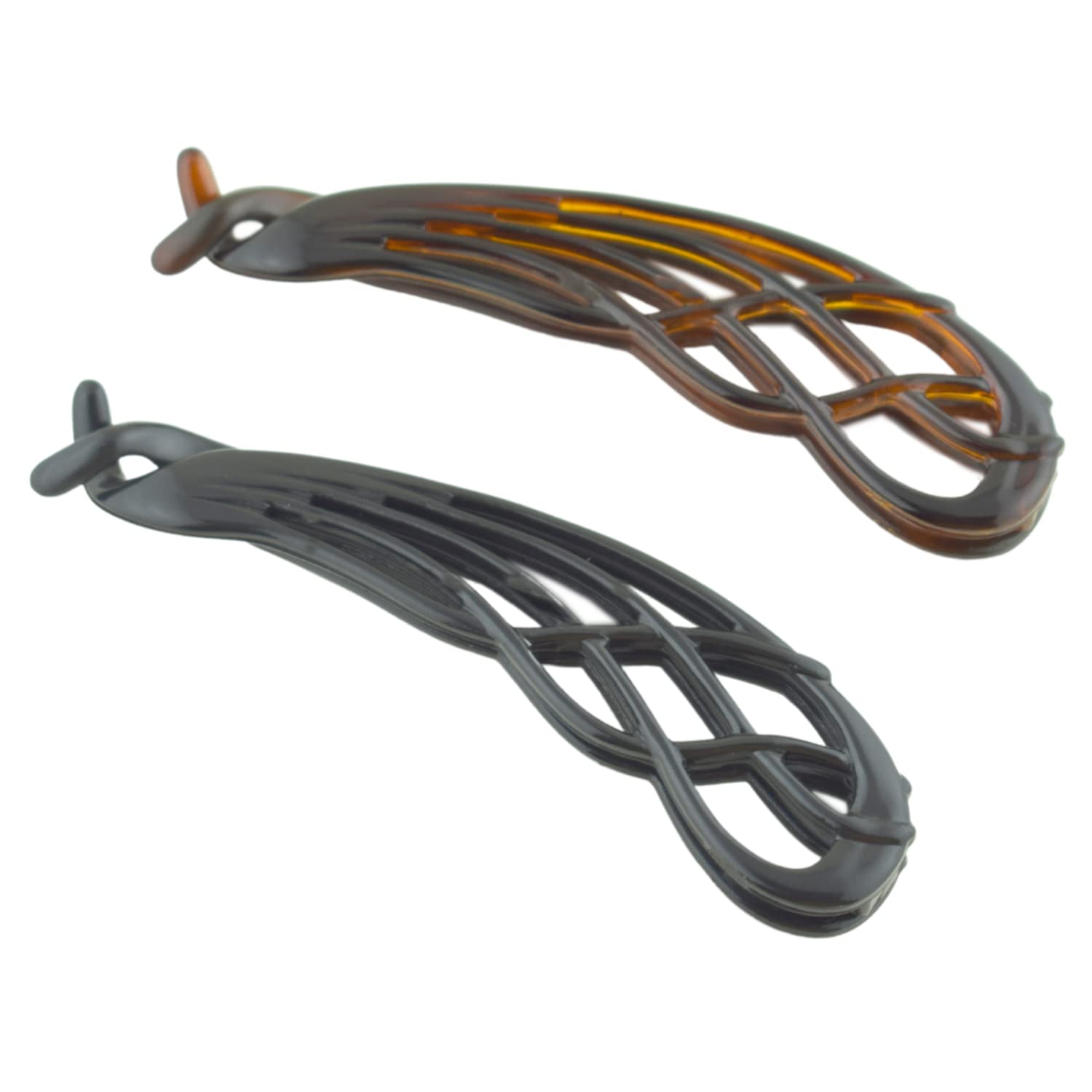 Parcelona French Curved Large 4" Cellulose Banana Hair Clip for Women