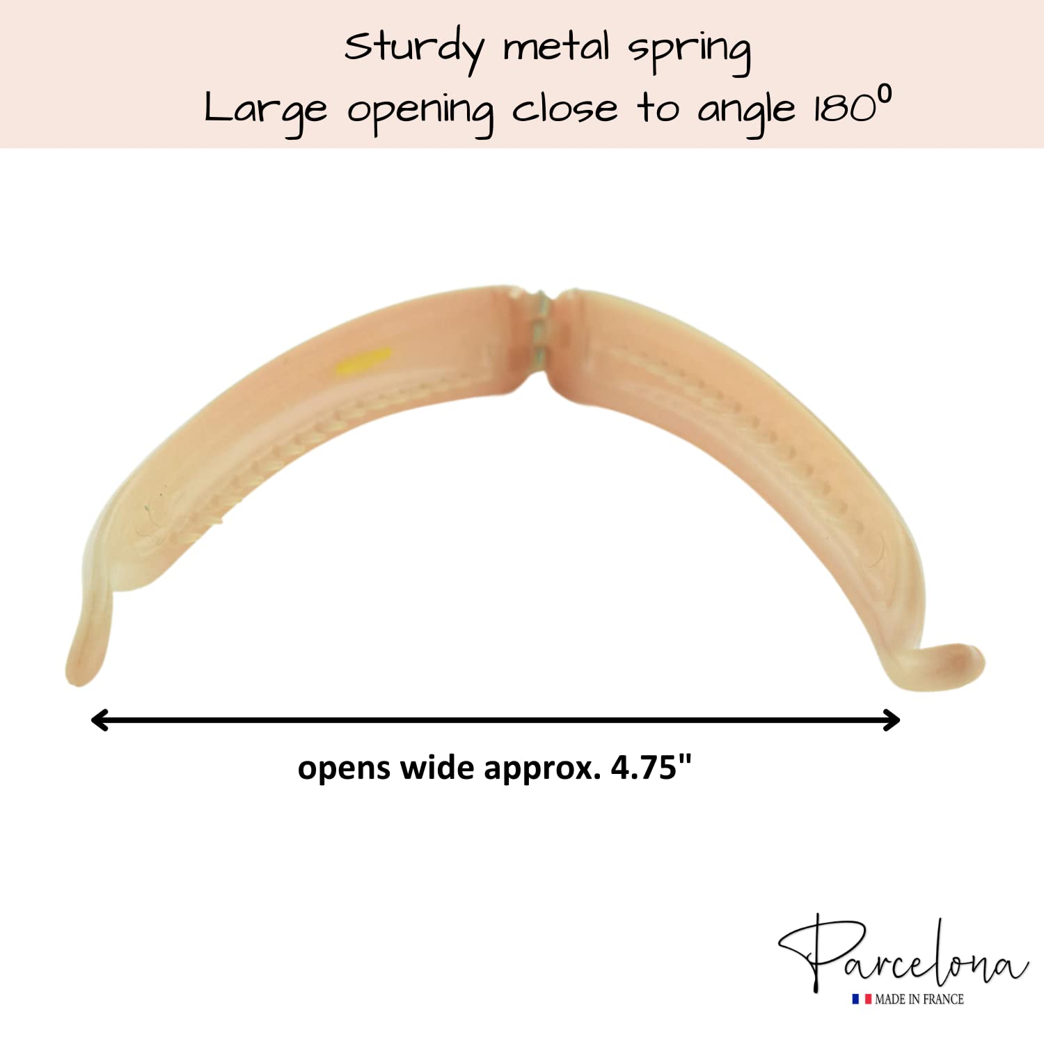Parcelona French Small 3.75” Cellulose Set of 2 Banana Hair Clips for Women