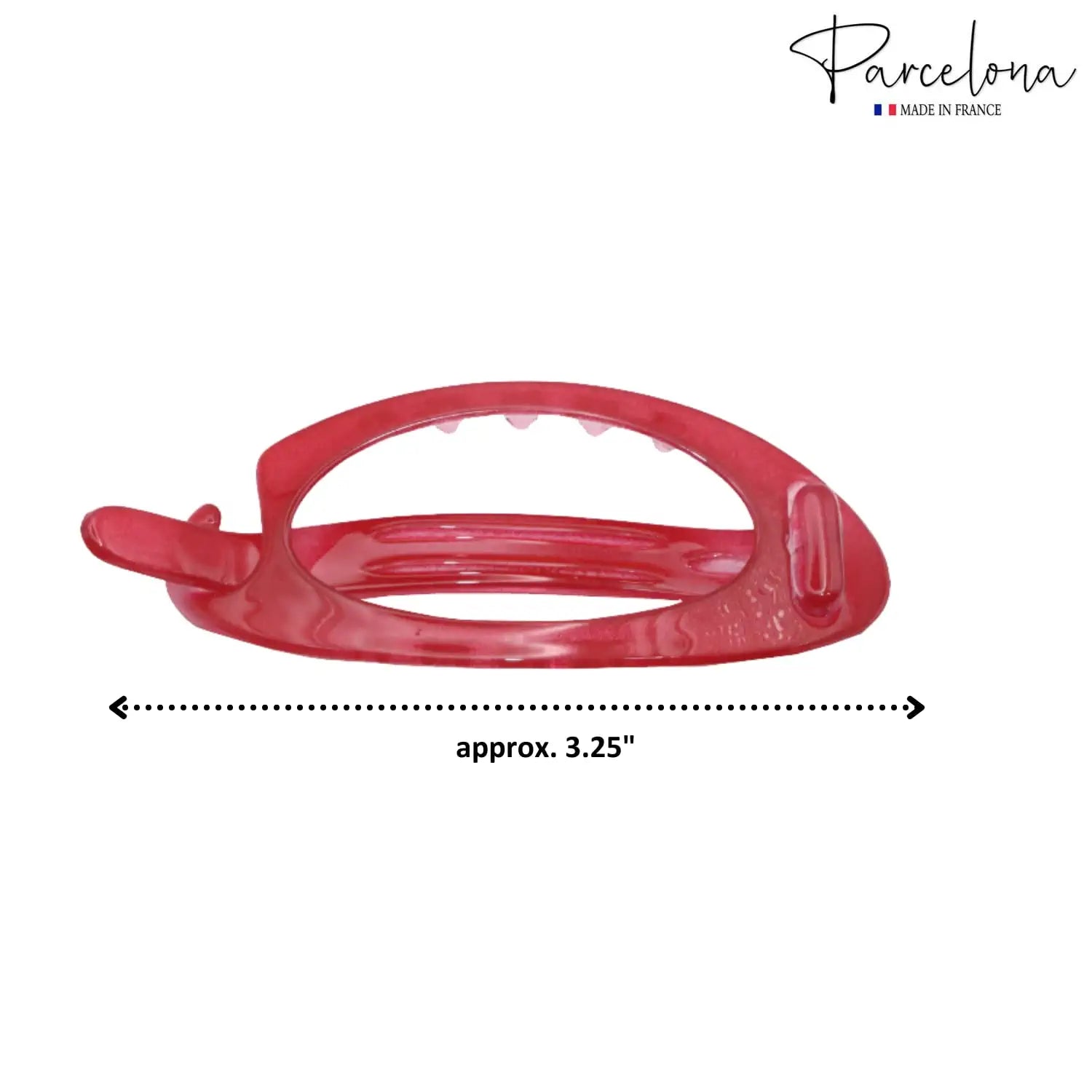 Parcelona French Plain Oval Small Cellulose Metal Free Hair Barrette for Women