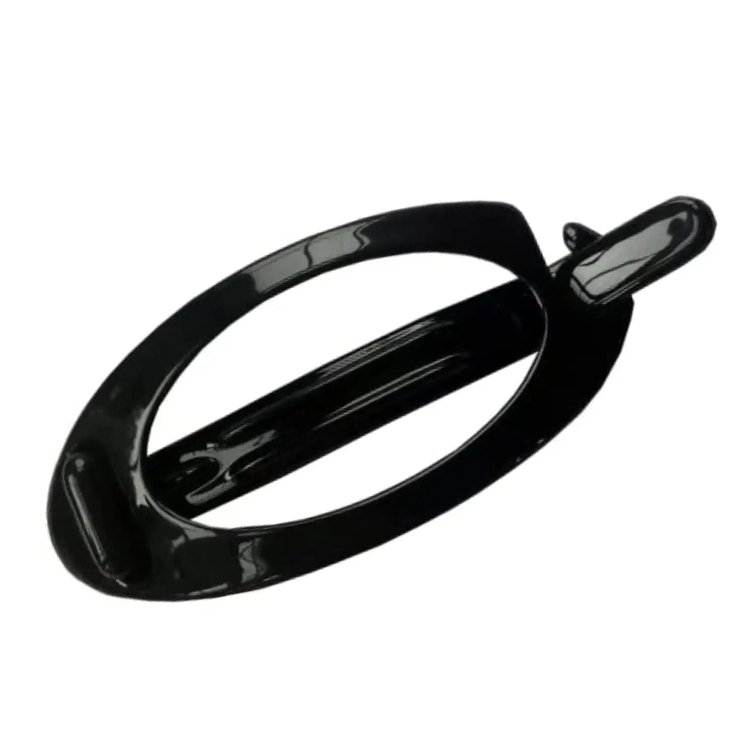 Parcelona French Plain Oval Small Cellulose Metal Free Hair Barrette for Women