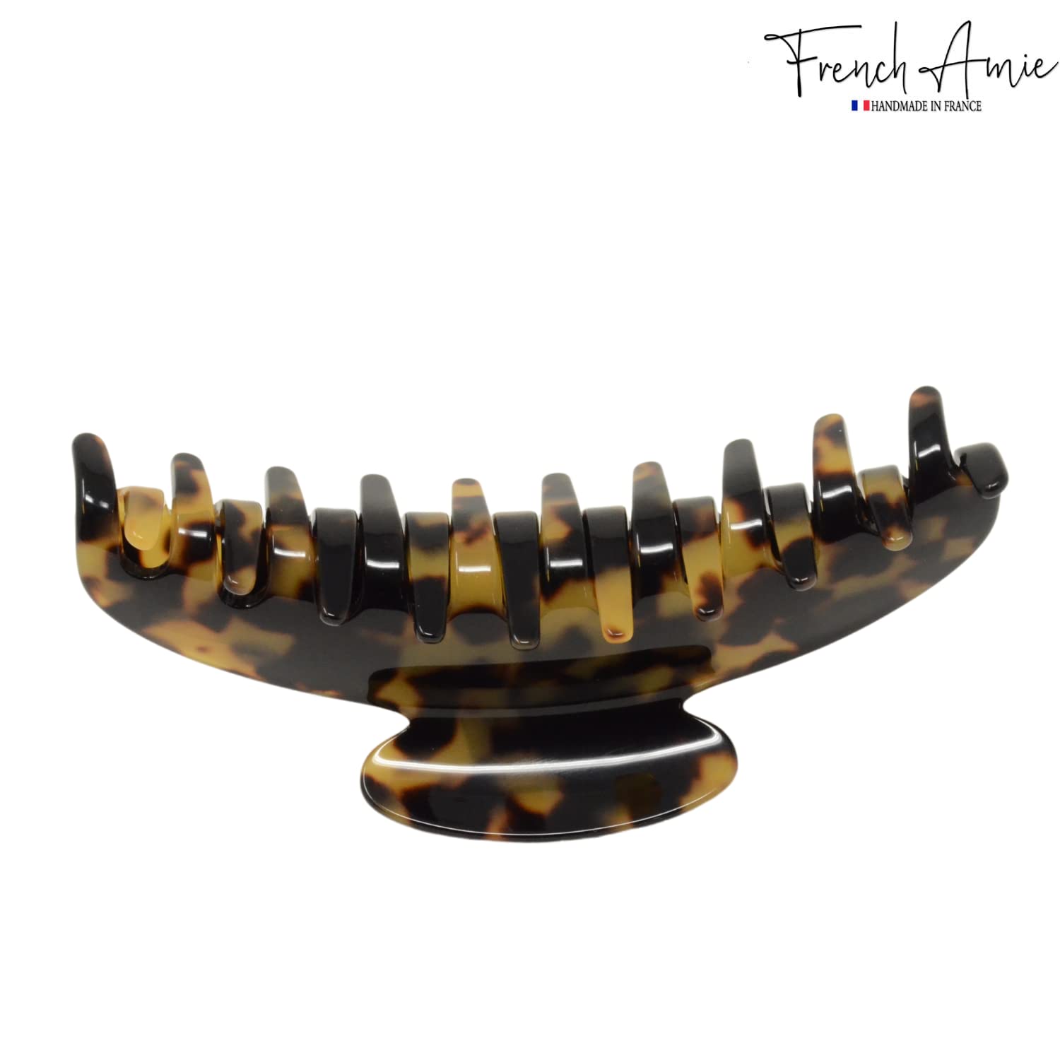 French Amie Contour Large 4 ¾” Cellulose Handmade Jaw Hair Claw Clip for Women