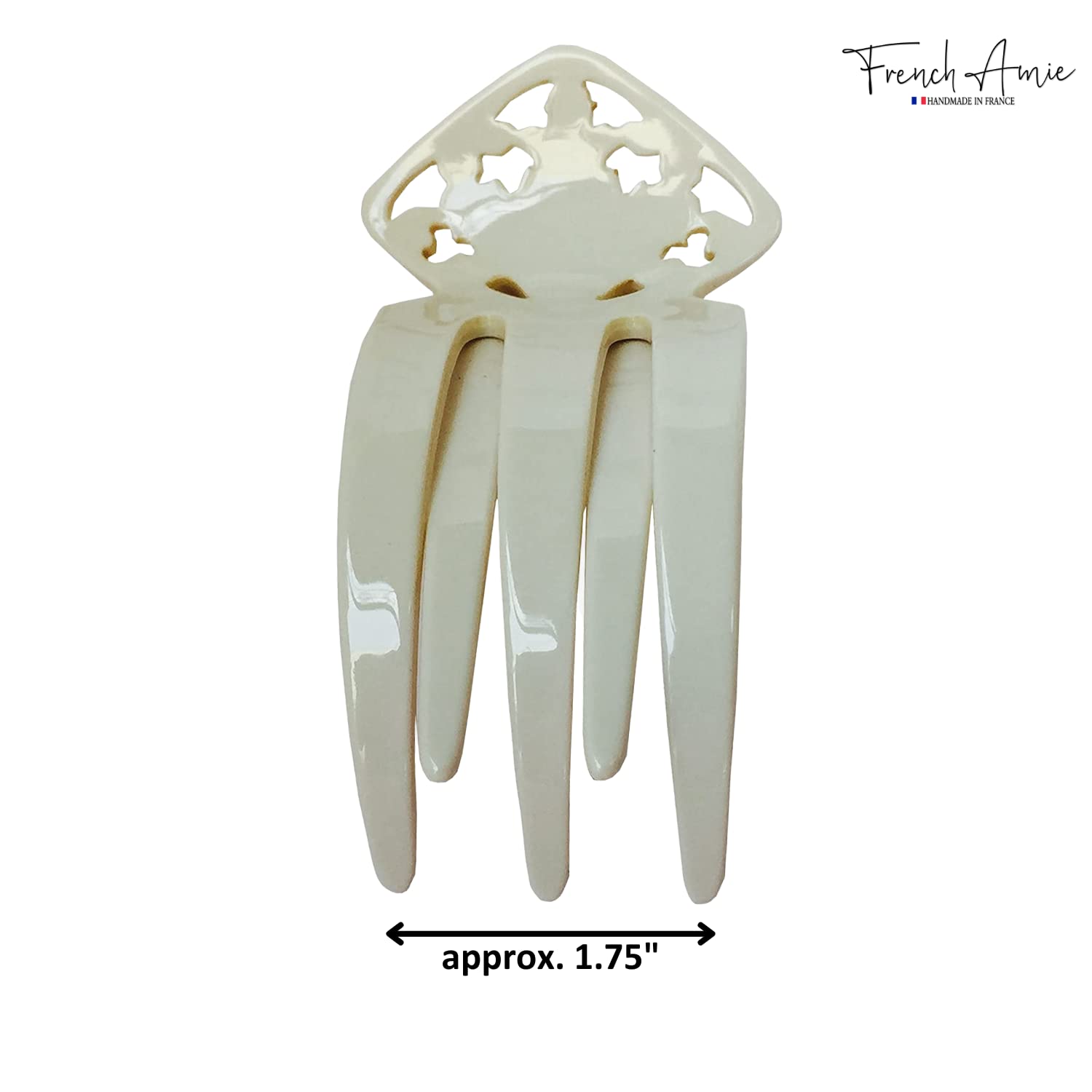 French Amie Medium 3" Handmade Cellulose Side Slider Pelican Hair Claw Clip
