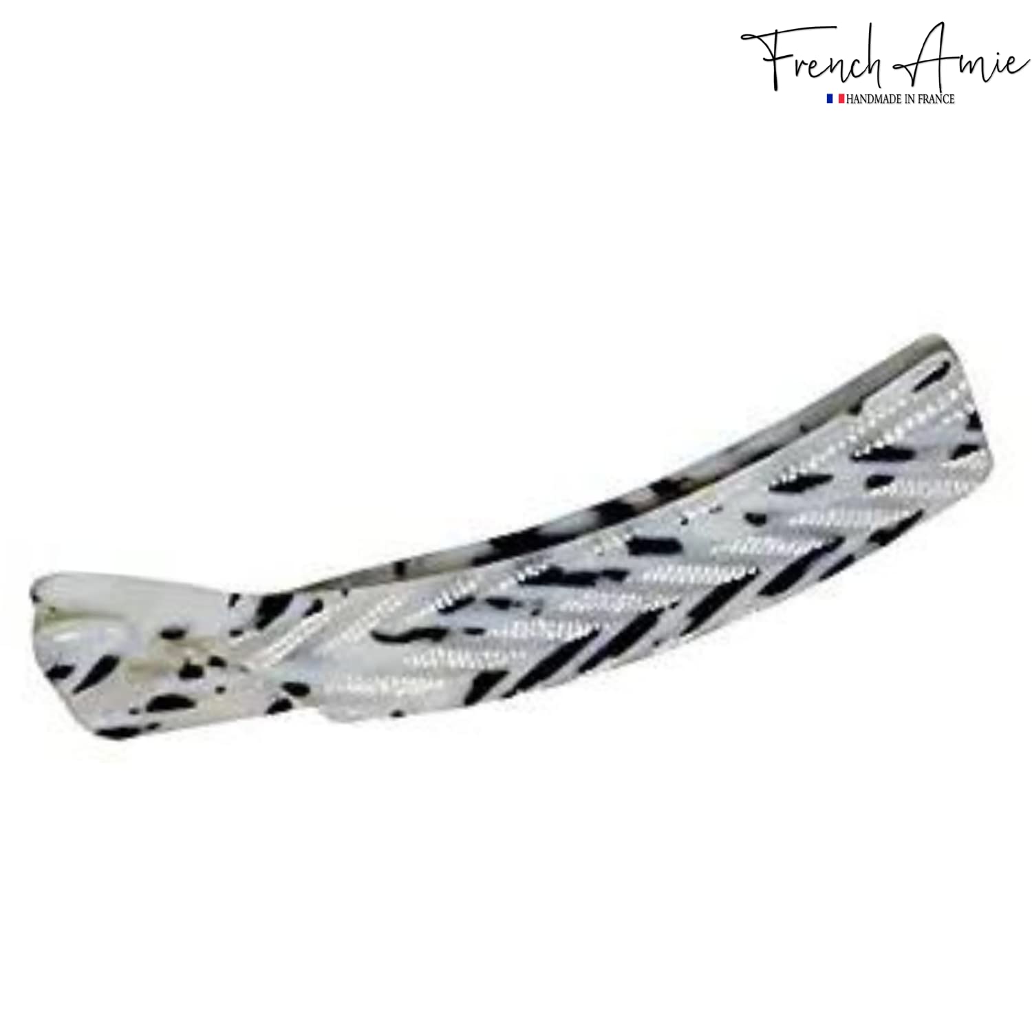 French Amie Elongated Curve 4" Cellulose Handmade Banana Hair Clip for Women