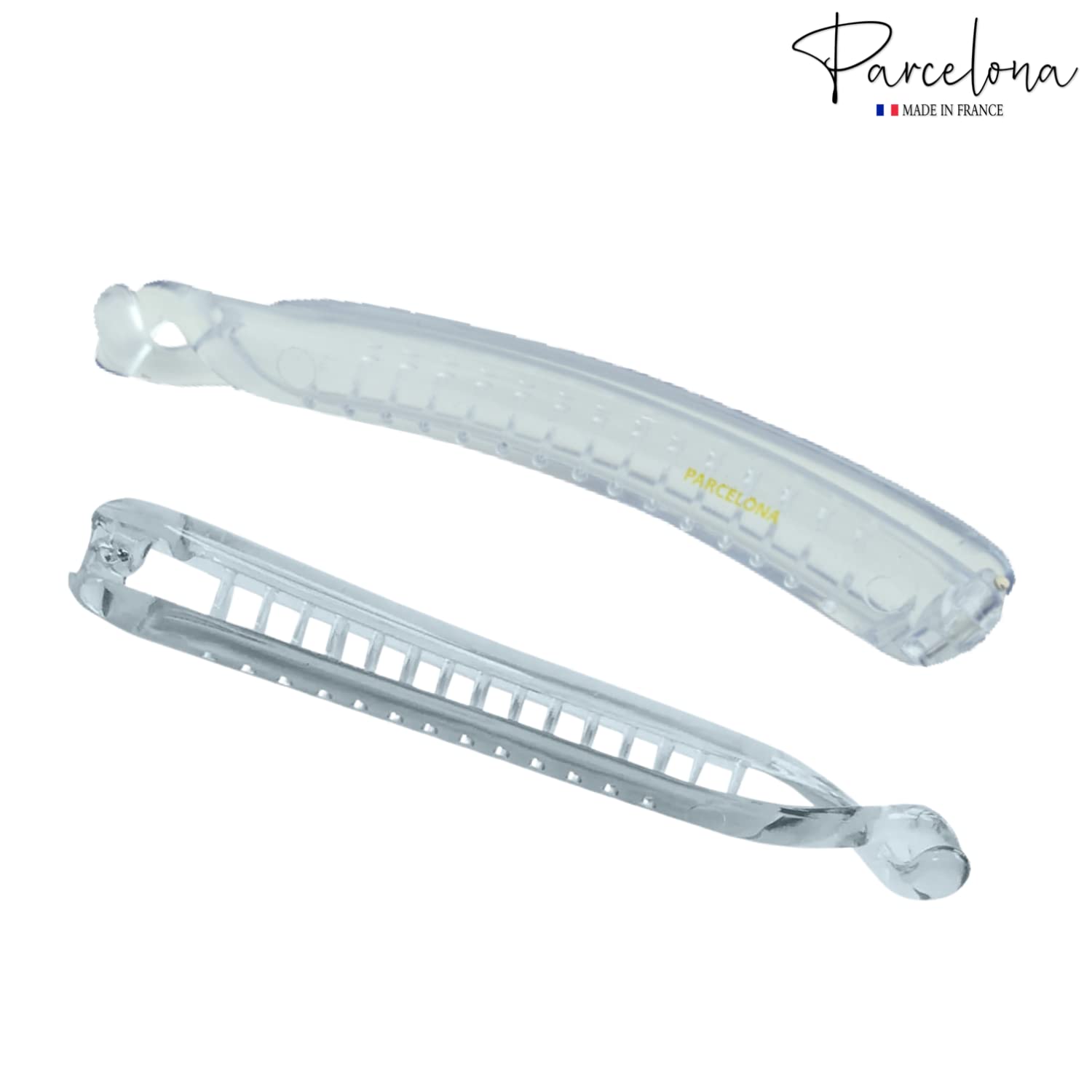 Parcelona French Small 3.75” Cellulose Set of 2 Banana Hair Clips for Women