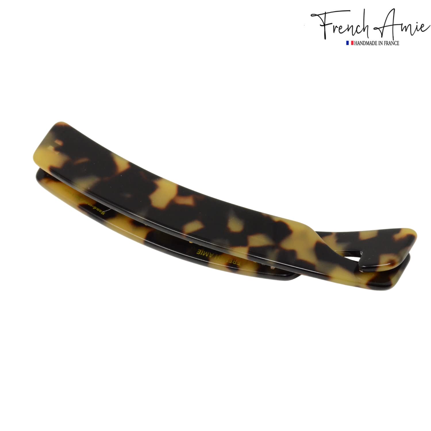 French Amie Elongated Curve 4" Cellulose Handmade Banana Hair Clip for Women
