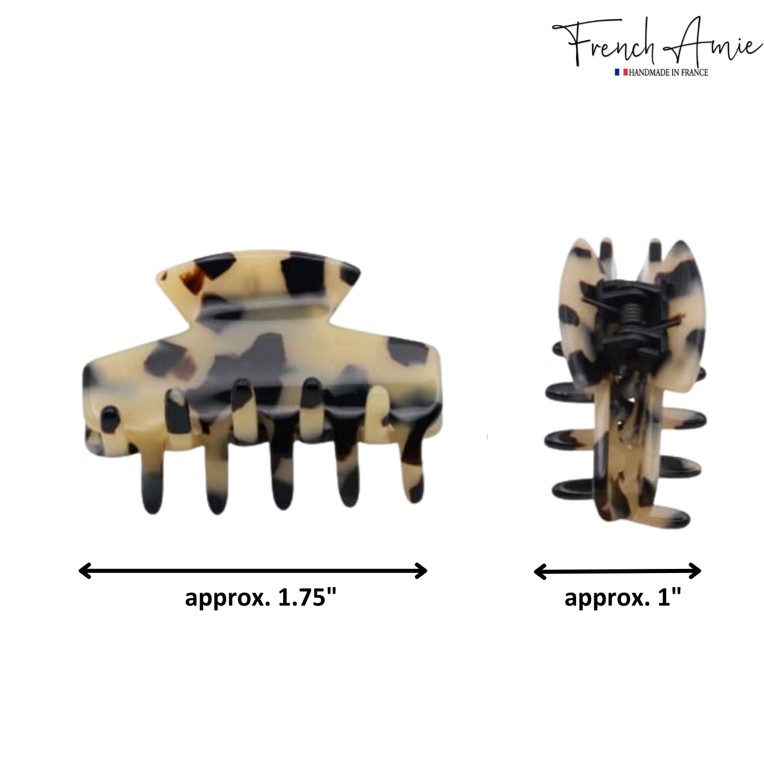 French Amie Chic Small Handmade Cellulose Acetate Jaw Hair Claw Clips