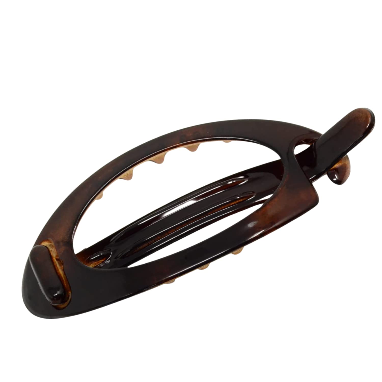 Parcelona French Plain Oval Small Cellulose Metal Free Hair Barrette for Women