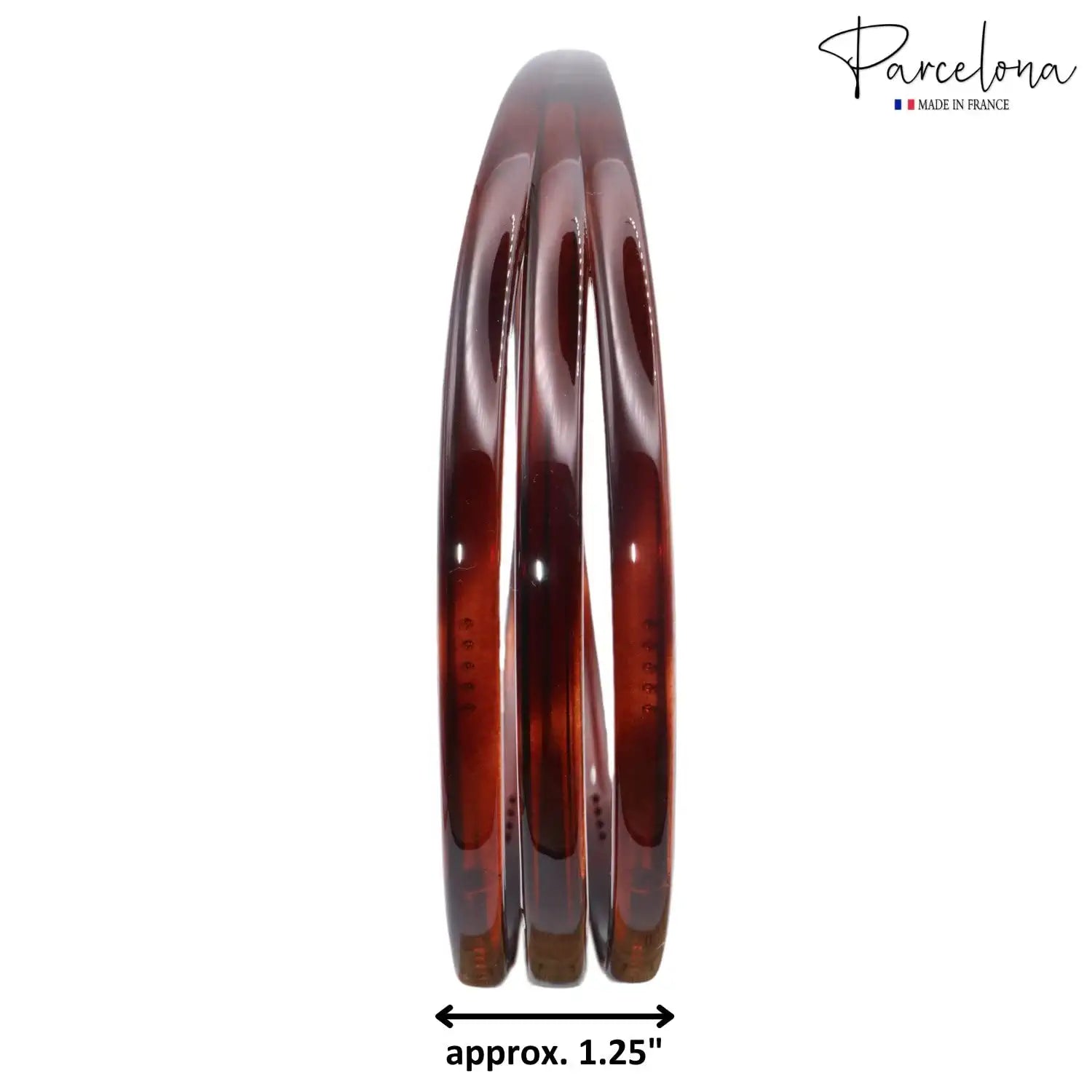 Parcelona French Triple Row 1 1/4" Wide Shell Brown Cellulose Acetate Headband