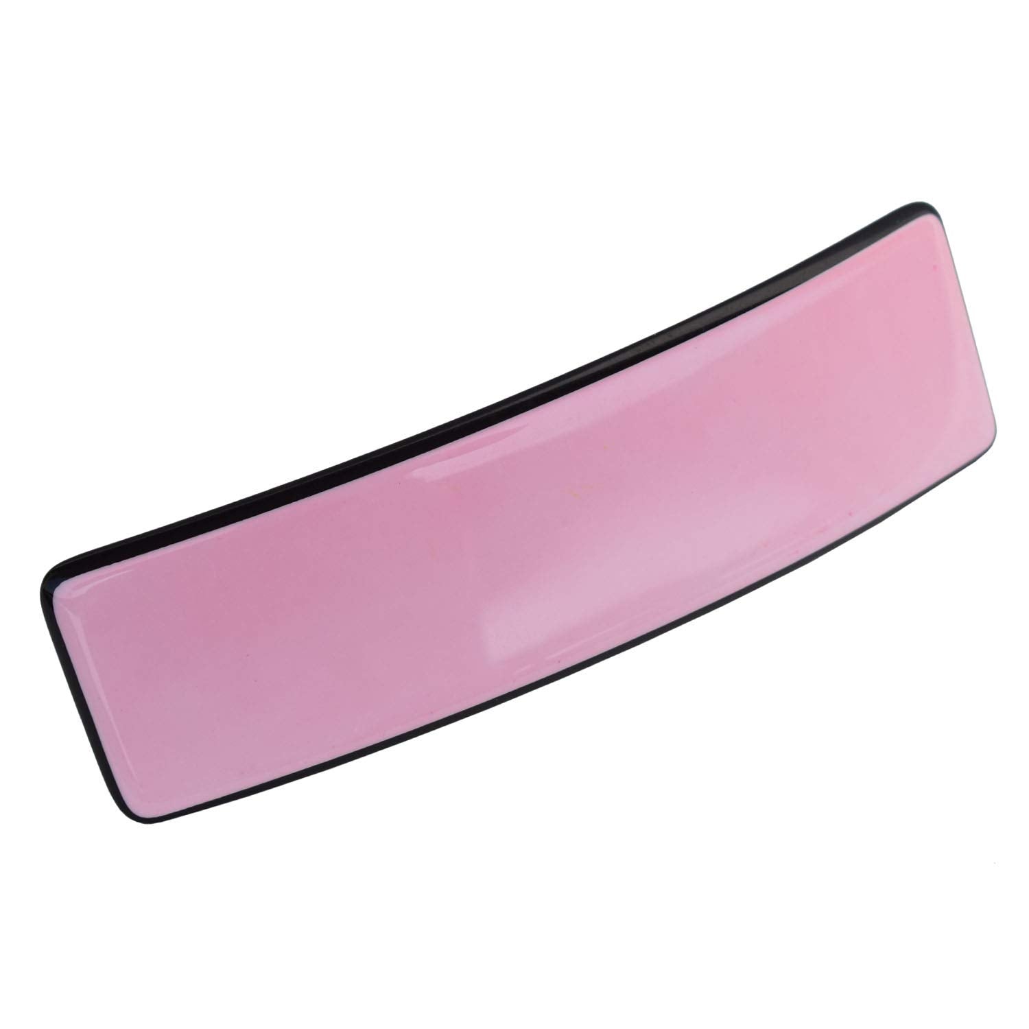 French Amie Rectangular Pink with Black Rim Cellulose Handmade Hair Barrette