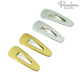 Parcelona French Mini Set of 4 Small 1.25" Celluloid Snap Hair Pins for Women