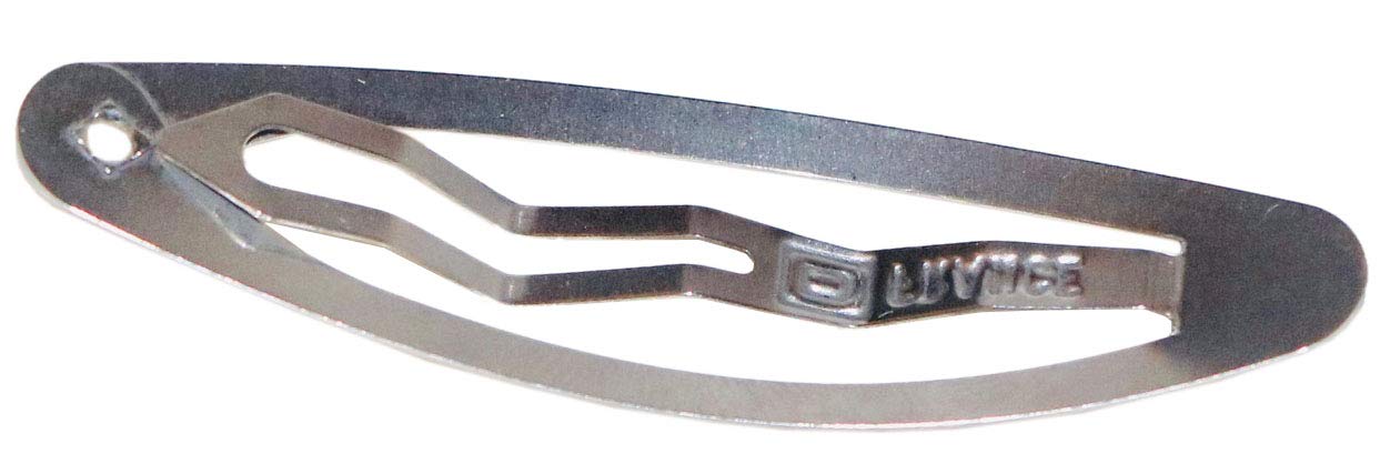 Parcelona French Ellipse Stainless Steel Medium Set of 6 Snap Clic Clac Hair Pins