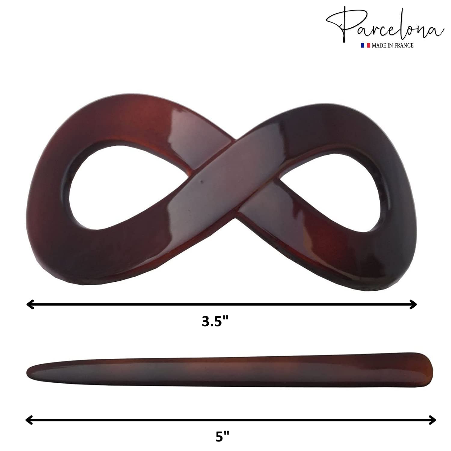 Parcelona French Infinity Medium Cellulose Hair Slider Bun Cover for Women